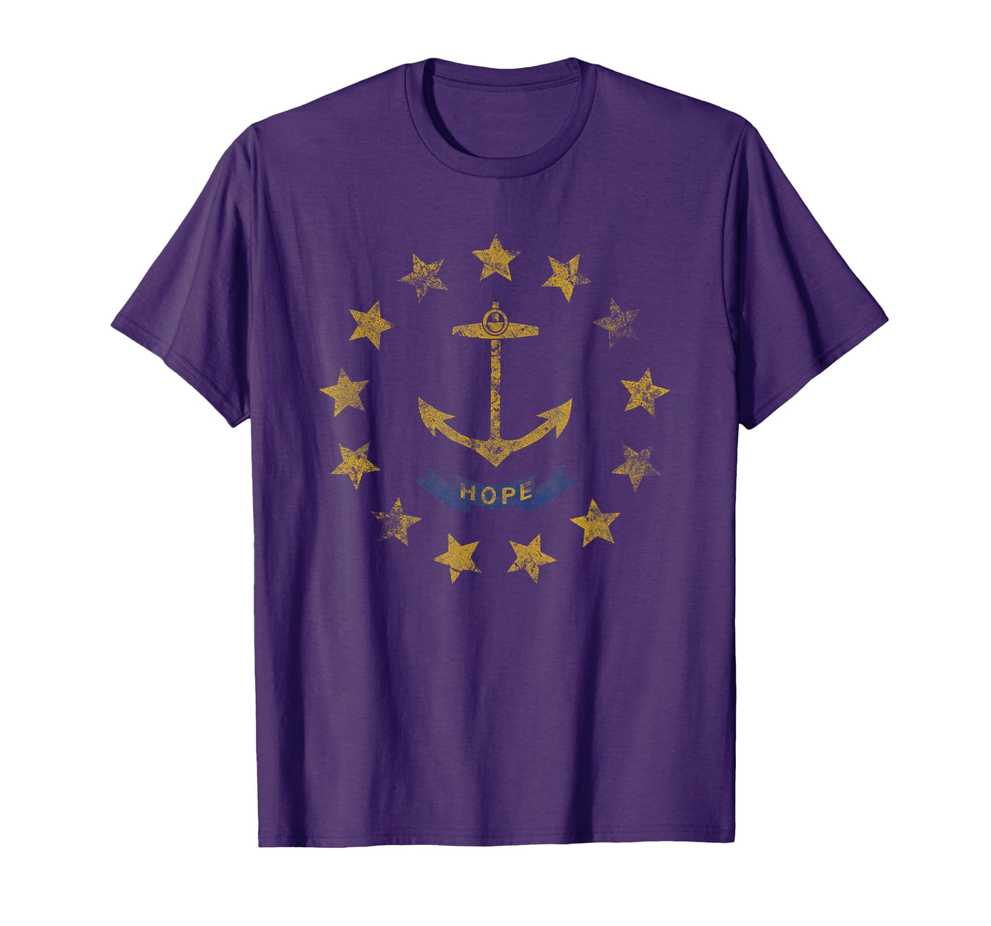 Rhode Island Flag Retro Distressed Design T-Shirt