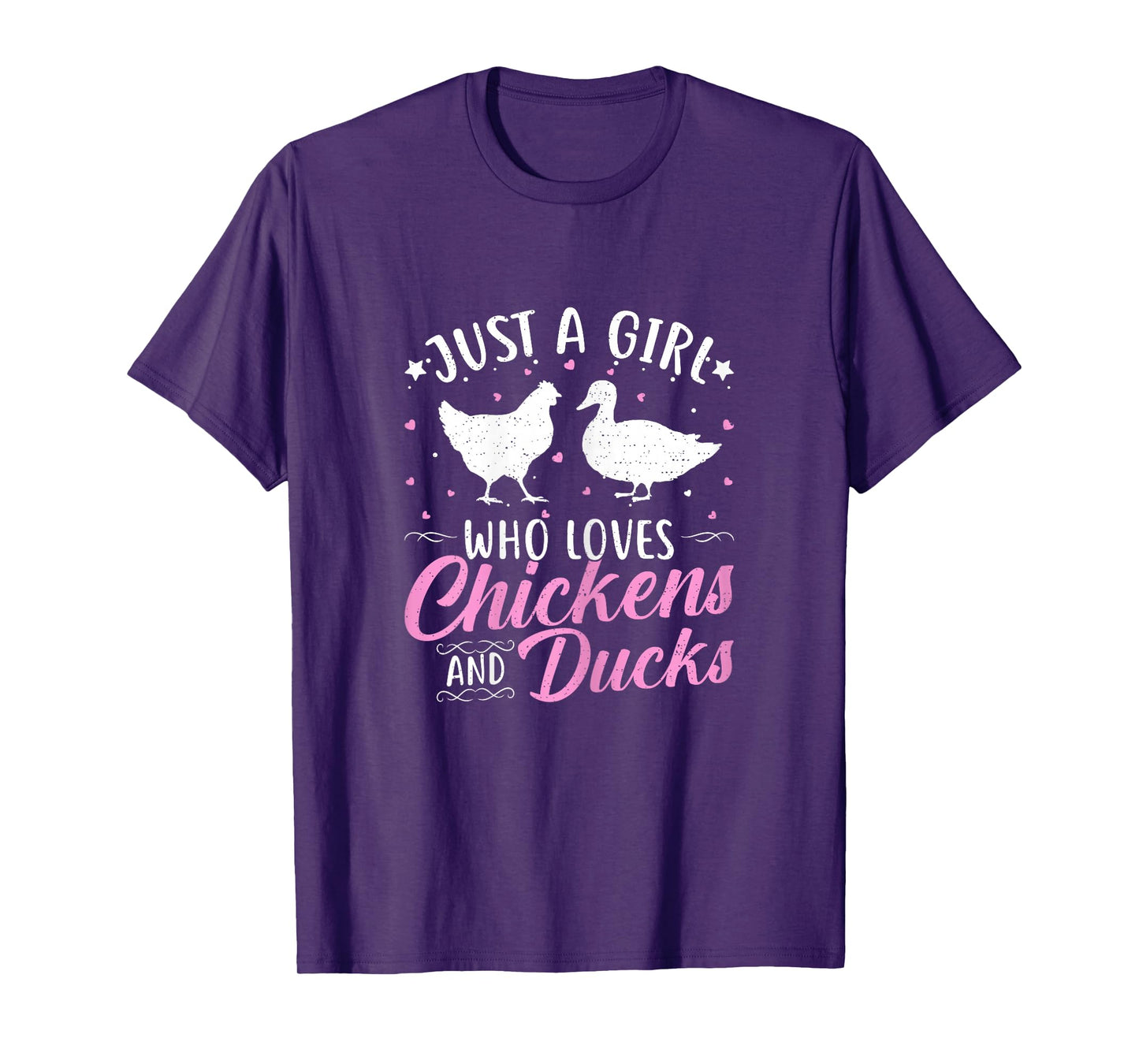 Girl Who Loves Chickens And Ducks Funny Chicken Lover Duck T-Shirt