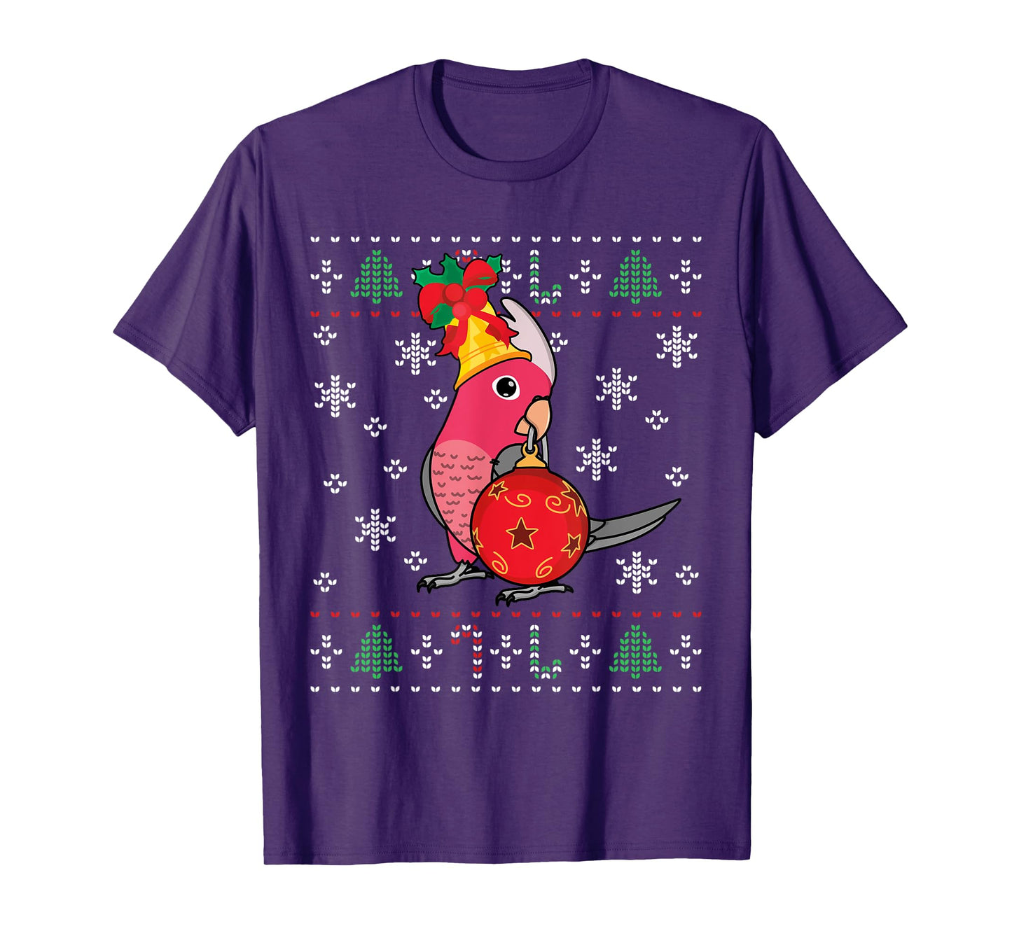 Rose-breasted Galah Cockatoo Parrot I Ugly Christmas T-Shirt