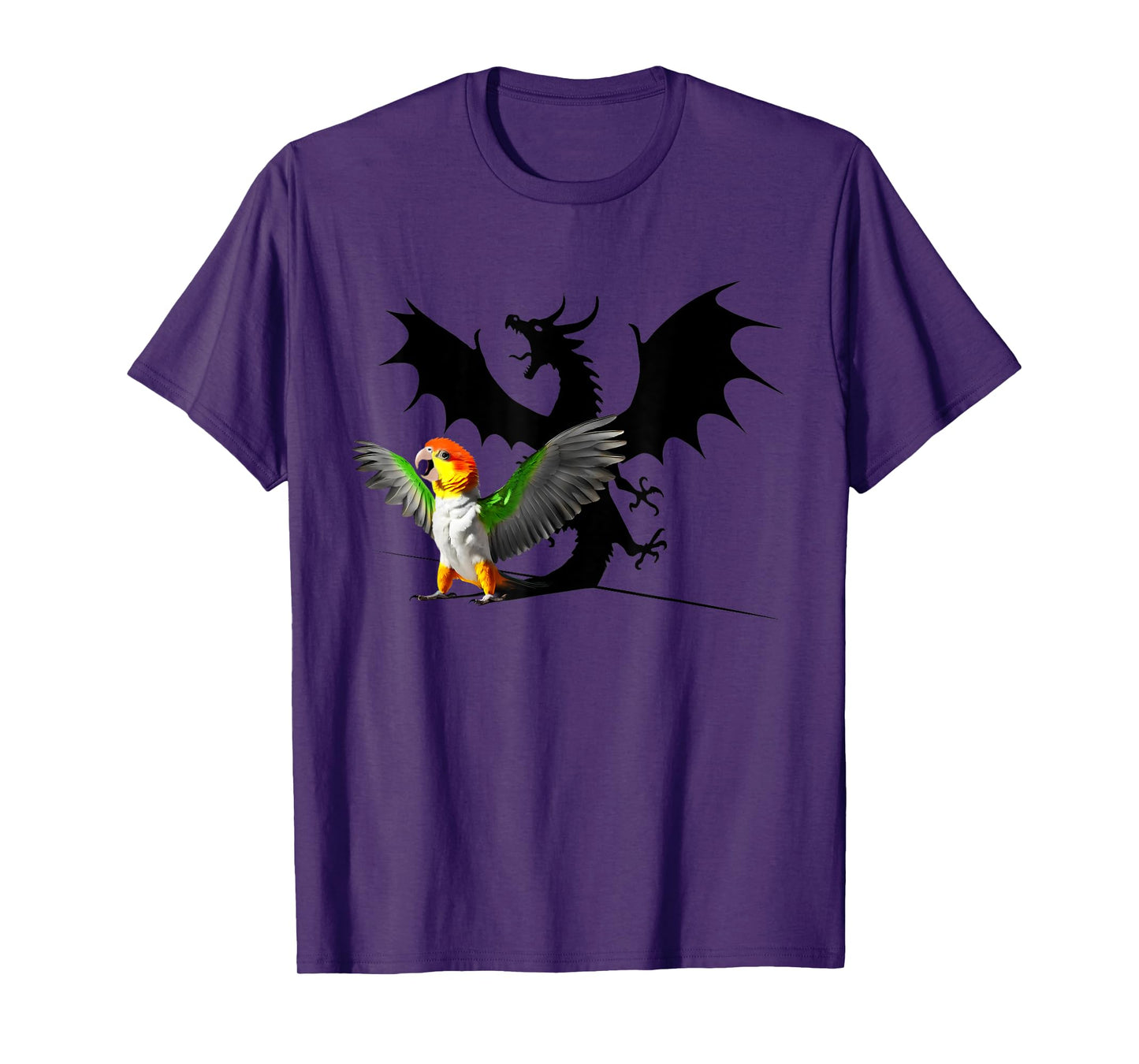 Funny Screaming White Bellied Caique Parrot Dragon Meme T-Shirt