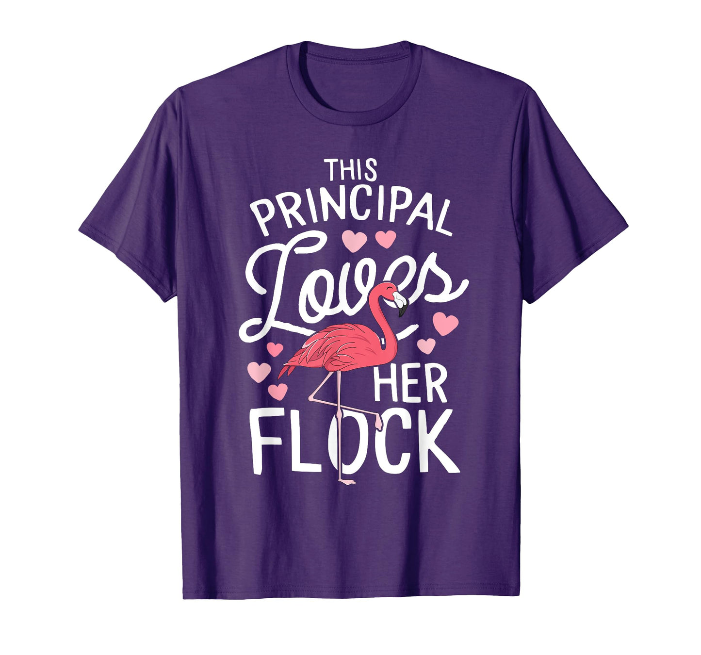 This Principal Loves Her Flock Flamingo Teacher School Gift Men Women Kids T-Shirt