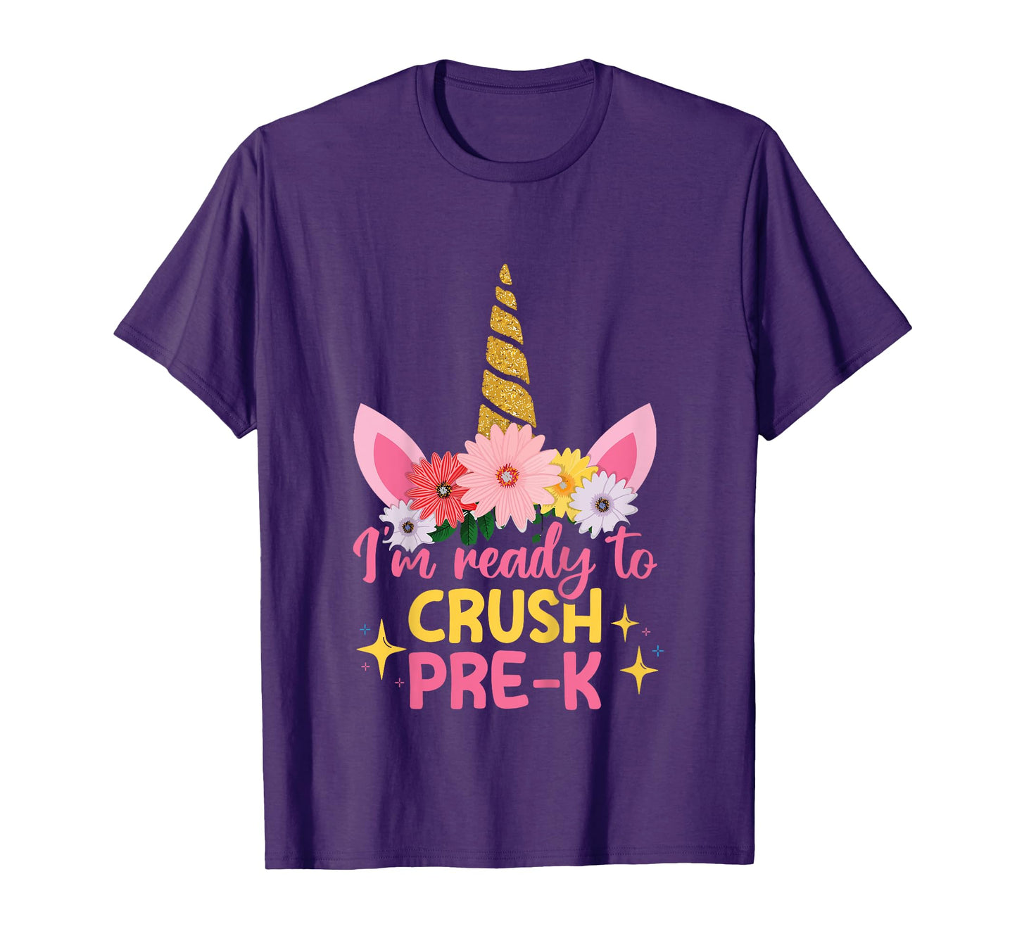 Kids Back To School First Day Of Pre-K Ready To Crush Pre-K Girls T-Shirt