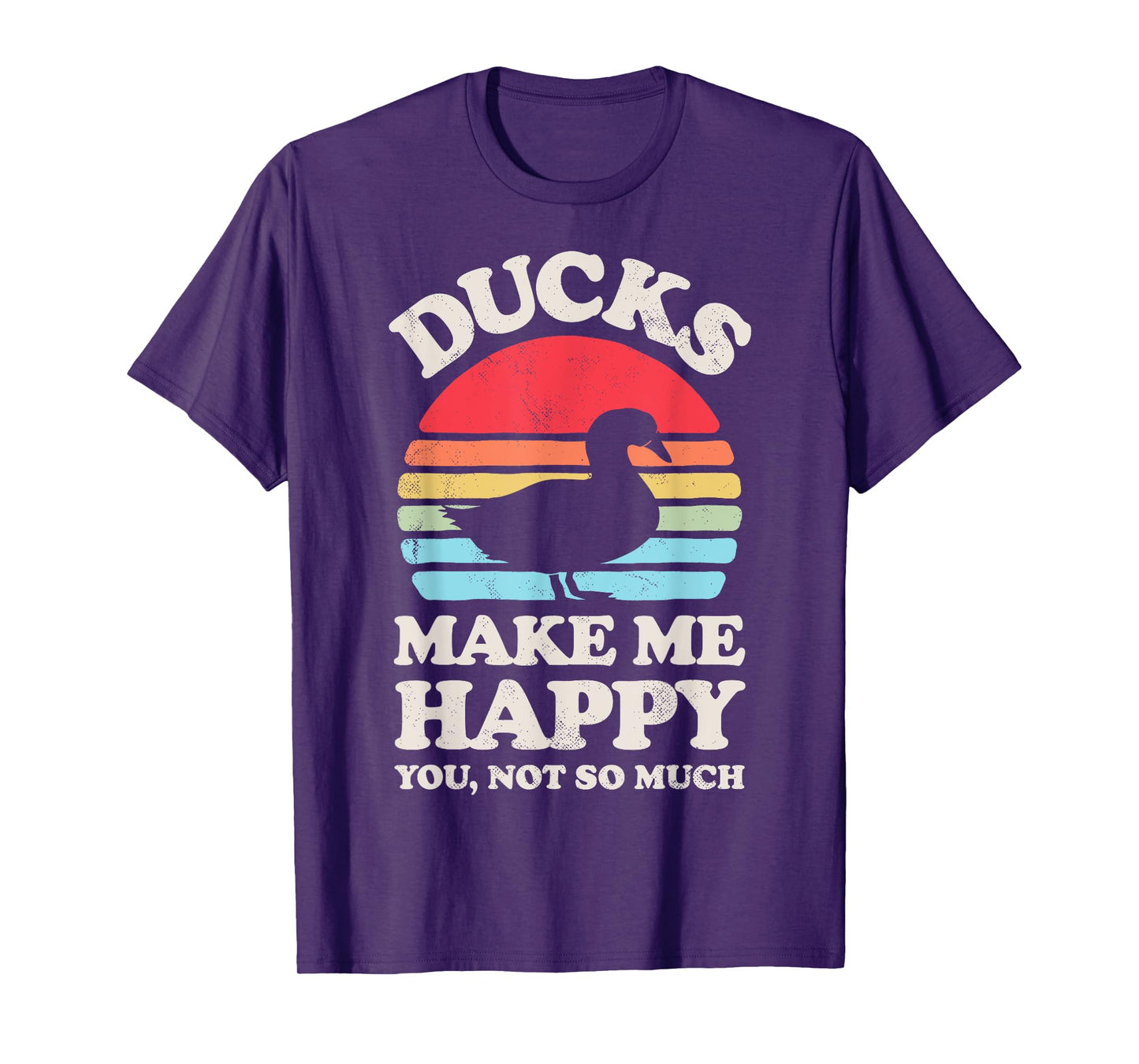 Ducks Make Me Happy Funny Duck Lover Farmer Farm Retro Men T-Shirt
