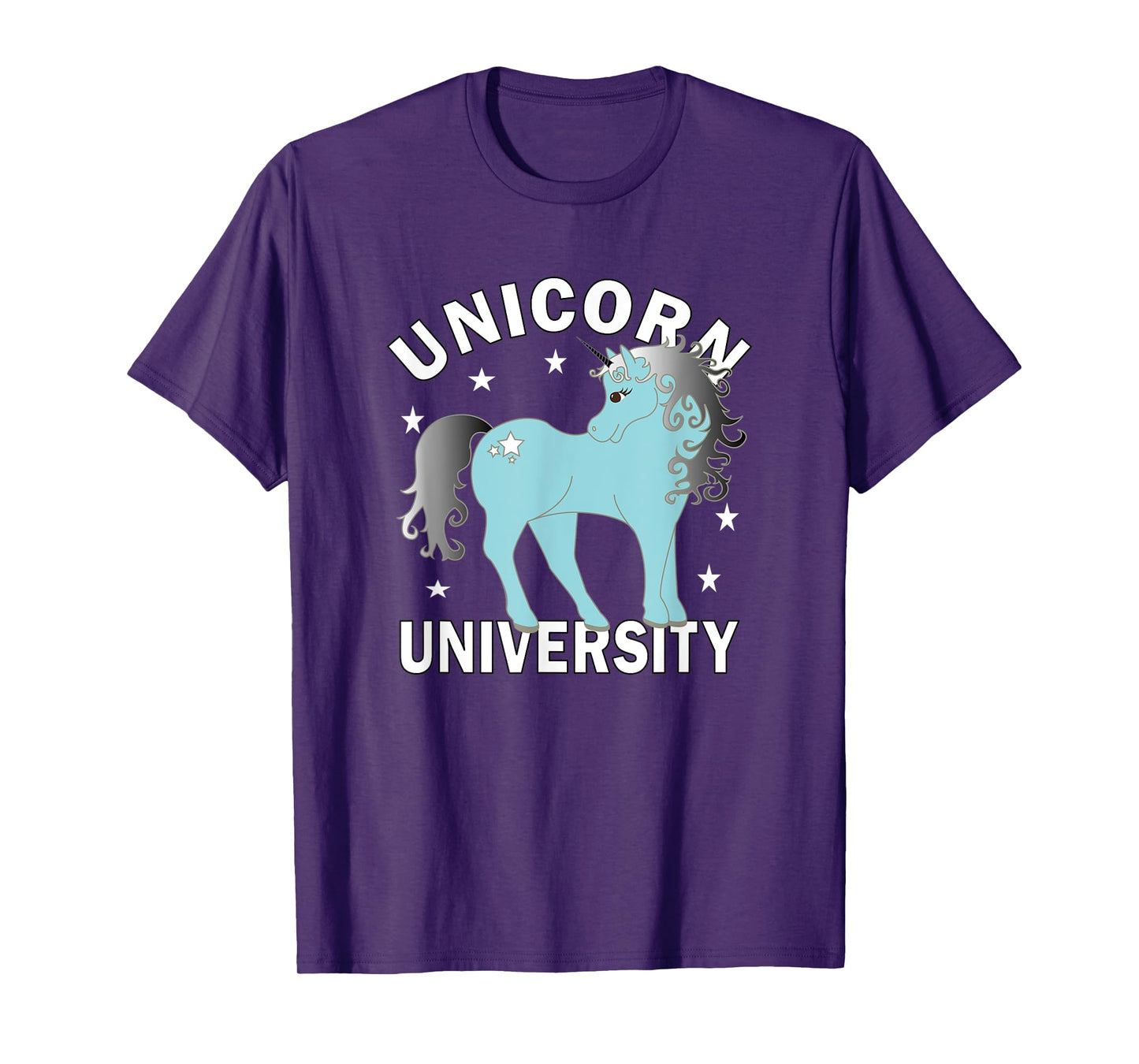 Blue Unicorn University White Stars T-Shirt