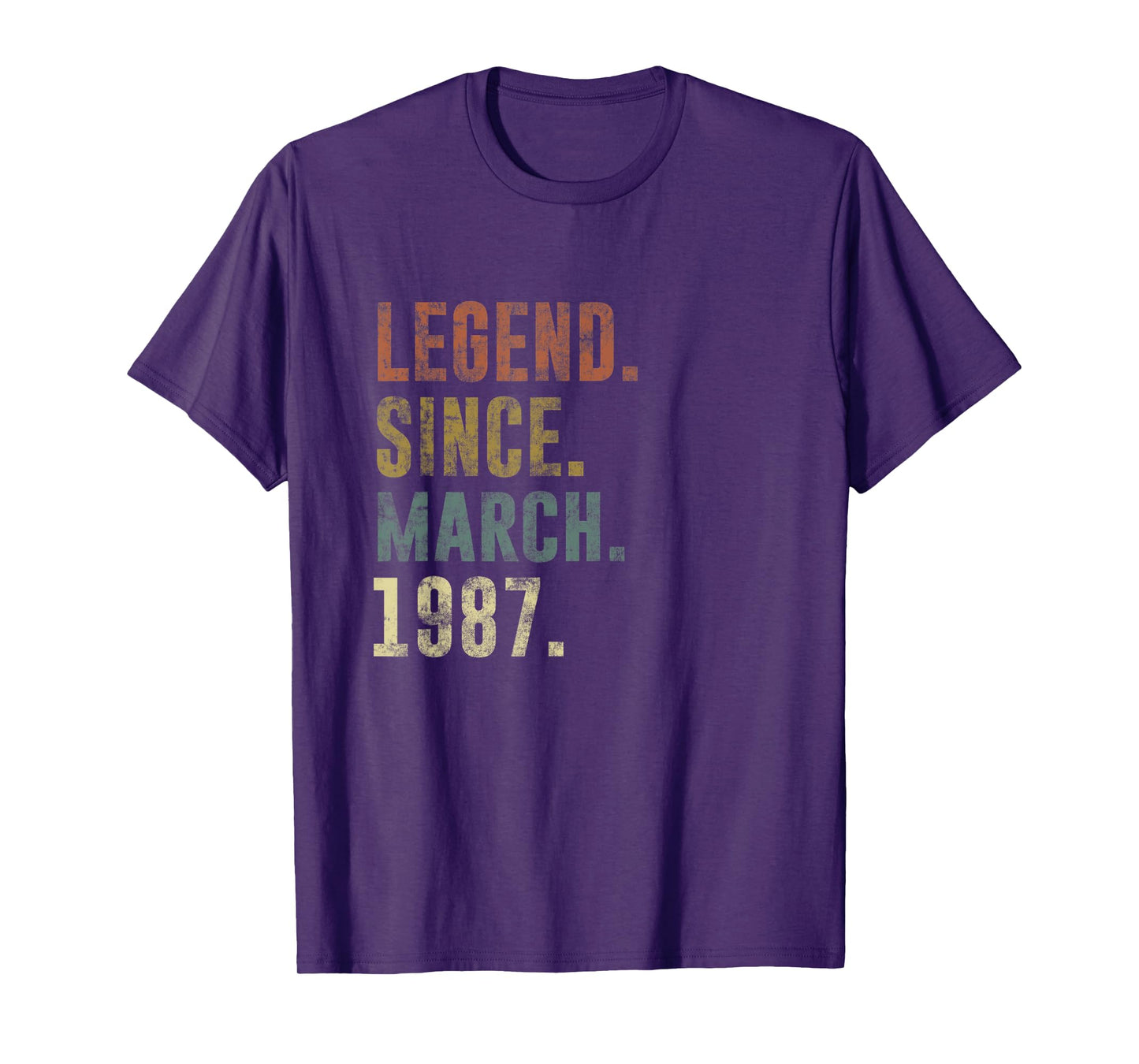 36th Retro Birthday Vintage Legend Since March 1987 T-Shirt