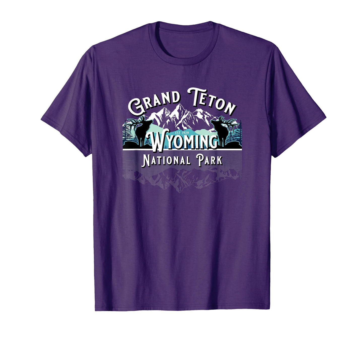 Vintage Grand Teton National Park Wyoming USA Ek Mountains T-Shirt