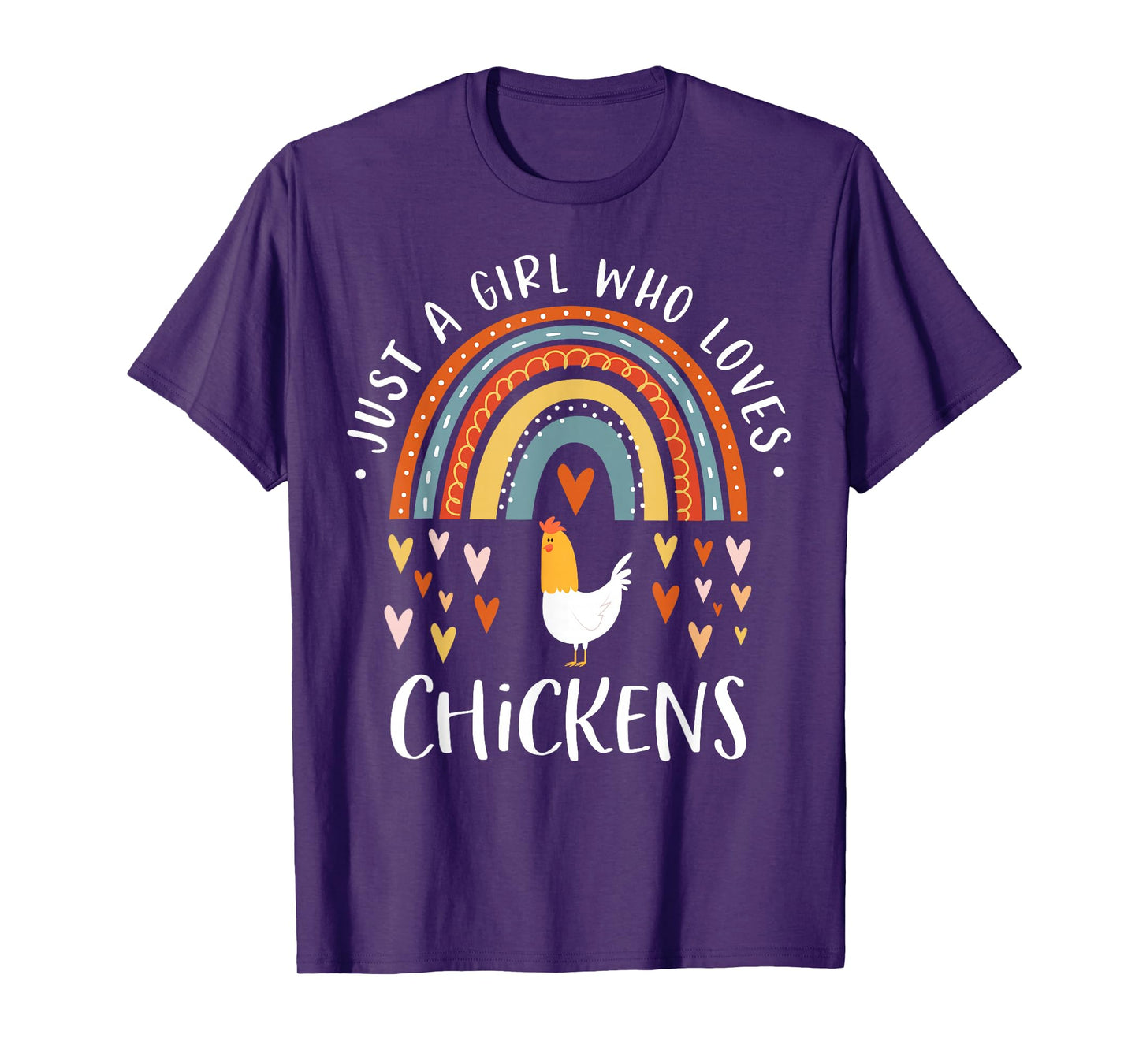 Just A Girl Who Loves Chickens Rainbow Gifts Poultry Lover T-Shirt