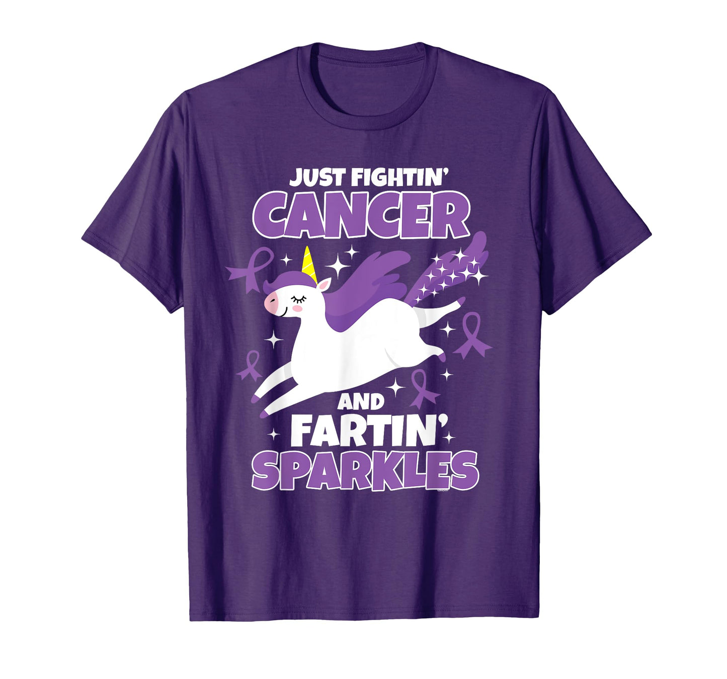Cancer Funny Unicorn Farting Sparkles T-Shirt