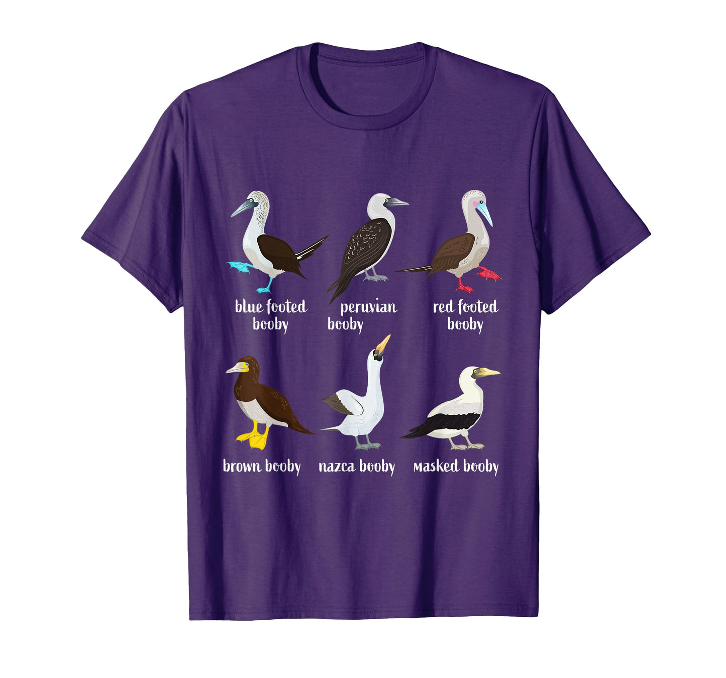 Types of Booby Birds galapagos islands wildlife T-Shirt
