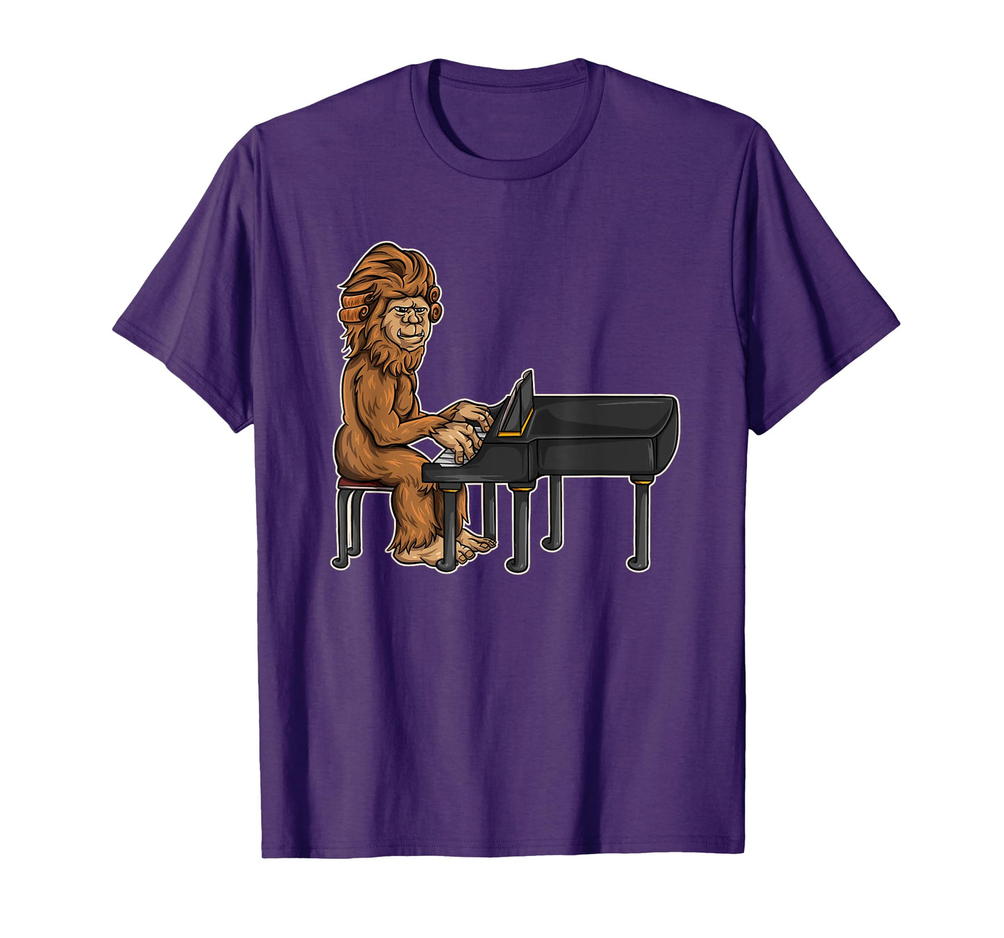 Bigfoot Playing Piano - Funny & Magical Sasquatch Pianist T-Shirt