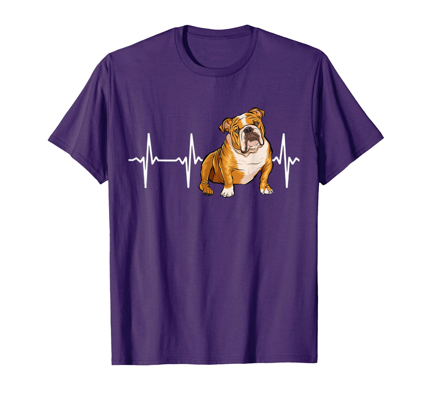 Bulldog Heartbeat Dog Lover Men Women Kids T-Shirt