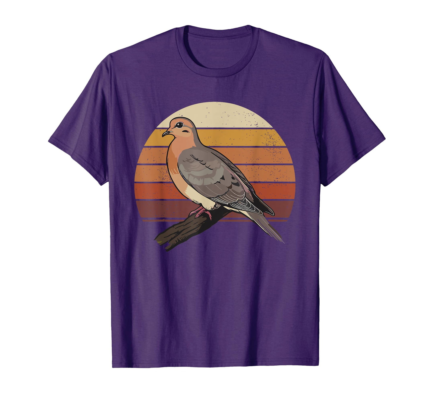 Mourning Dove Bird Lover Vintage Retro Sunset Bird Watching T-Shirt