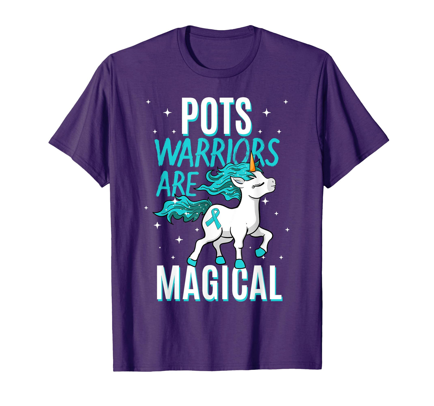 POTS Warriors Are Magical Unicorn Ribbon Dysautonomia T-Shirt