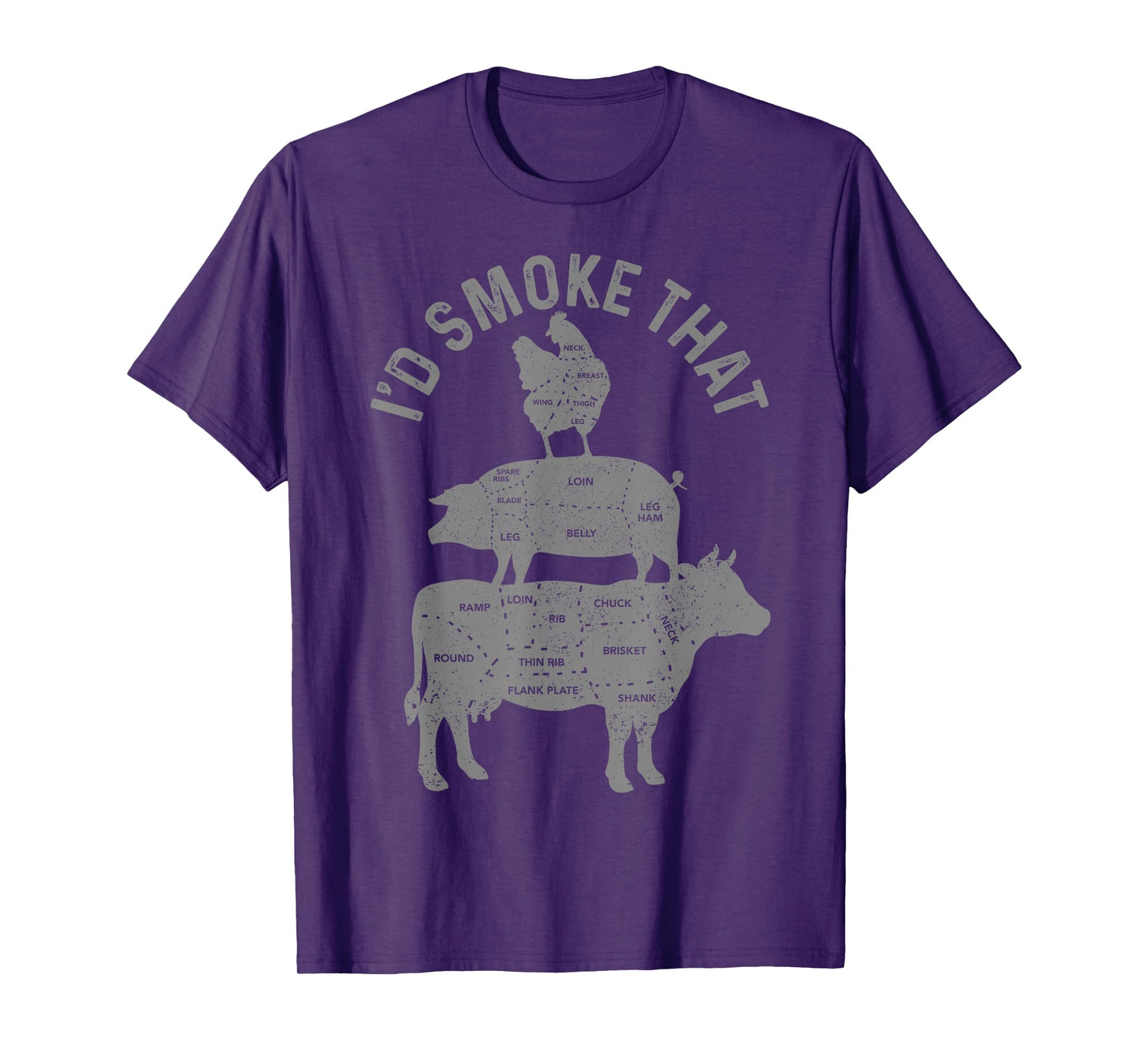 Chef Butcher BBQ I'd Smoke That Pork Beef Funny Father's Day T-Shirt