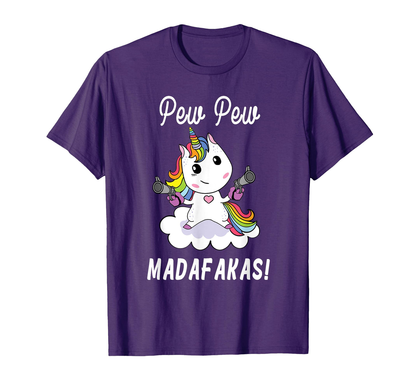 Pew Pew Madafakas Unicorn with Pistols Fantasy T-Shirt