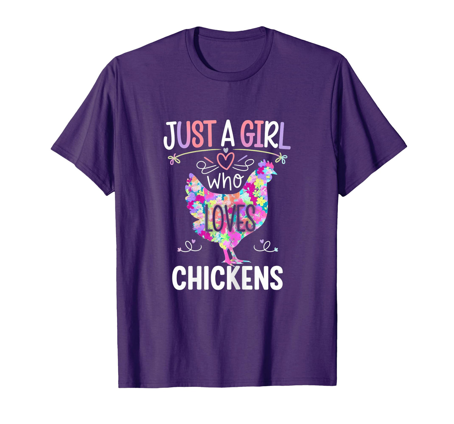 Just A Girl Who Loves Chickens Cute Floral T-Shirt