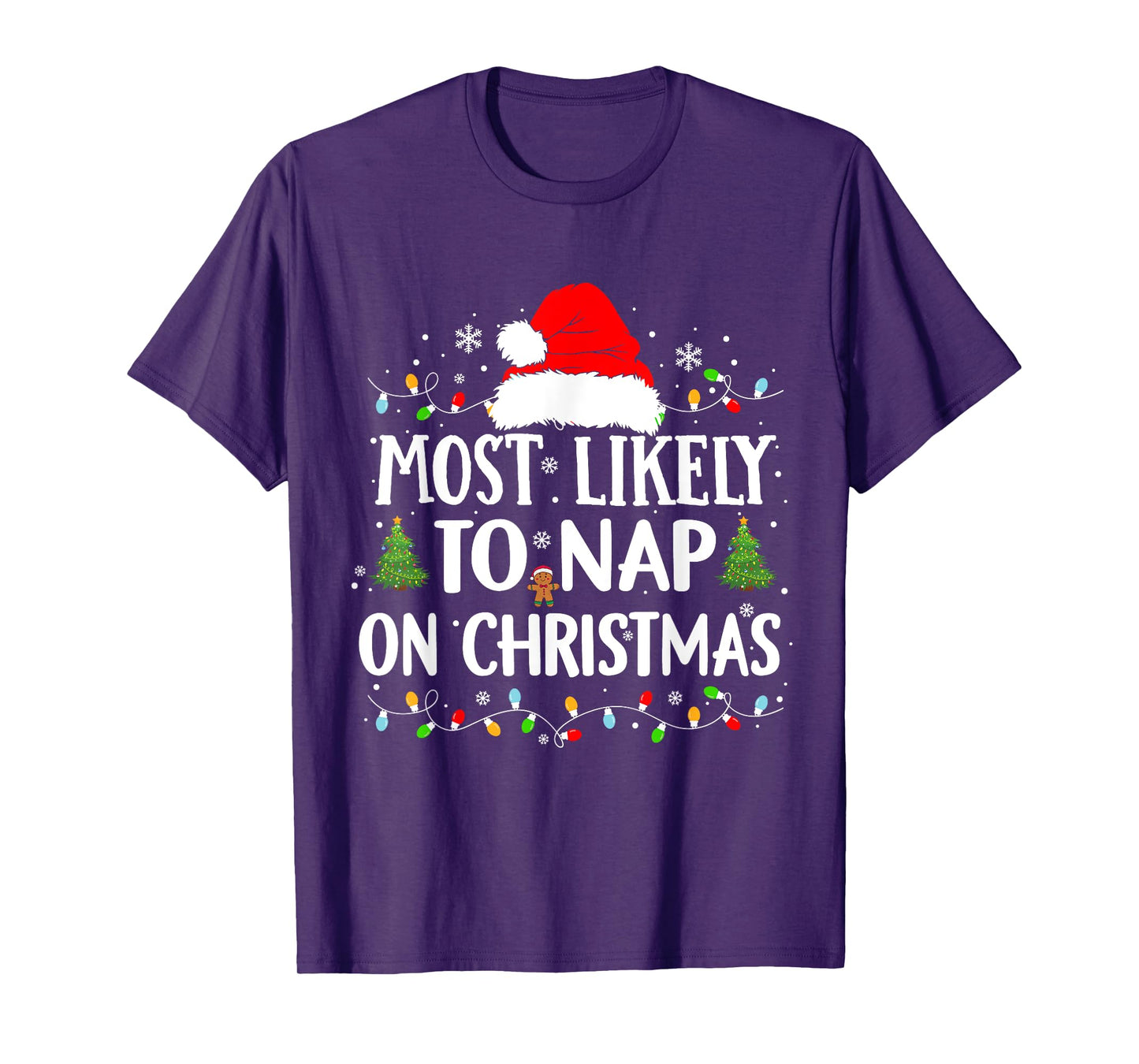 Most Likely To Nap On Christmas Funny Xmas Nap T-Shirt