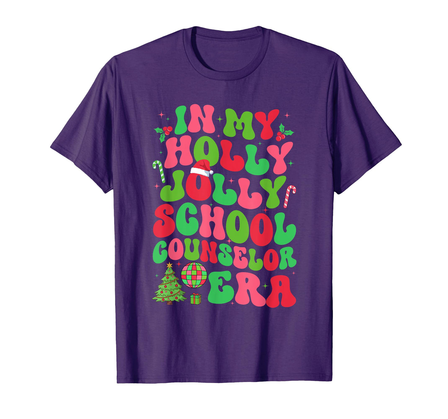 In My Holly Xmas Jolly School Counselor Era Christmas Team T-Shirt
