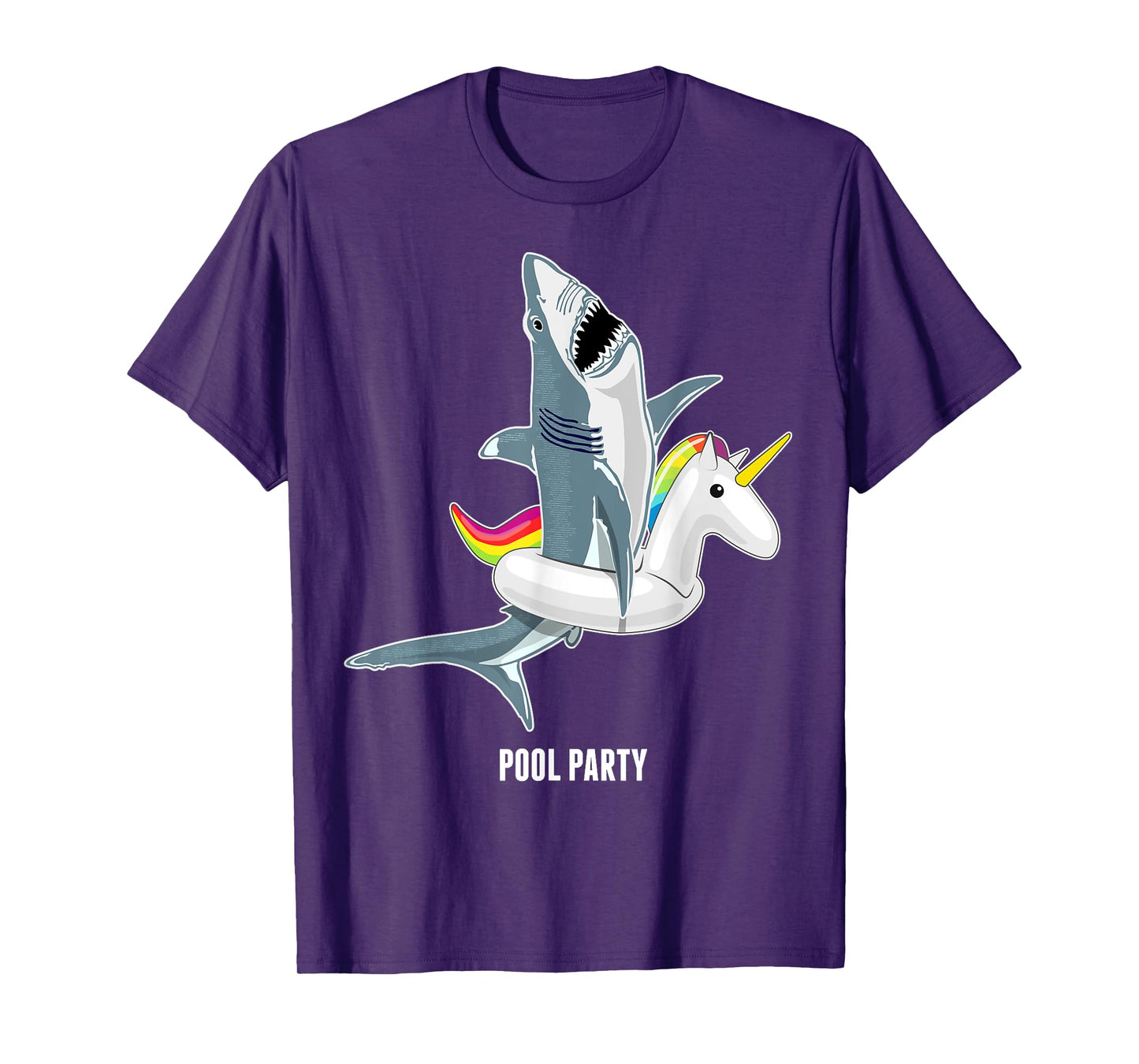 Pool Party Unicorn Float Funny Shark Lover Gift Kids T-Shirt