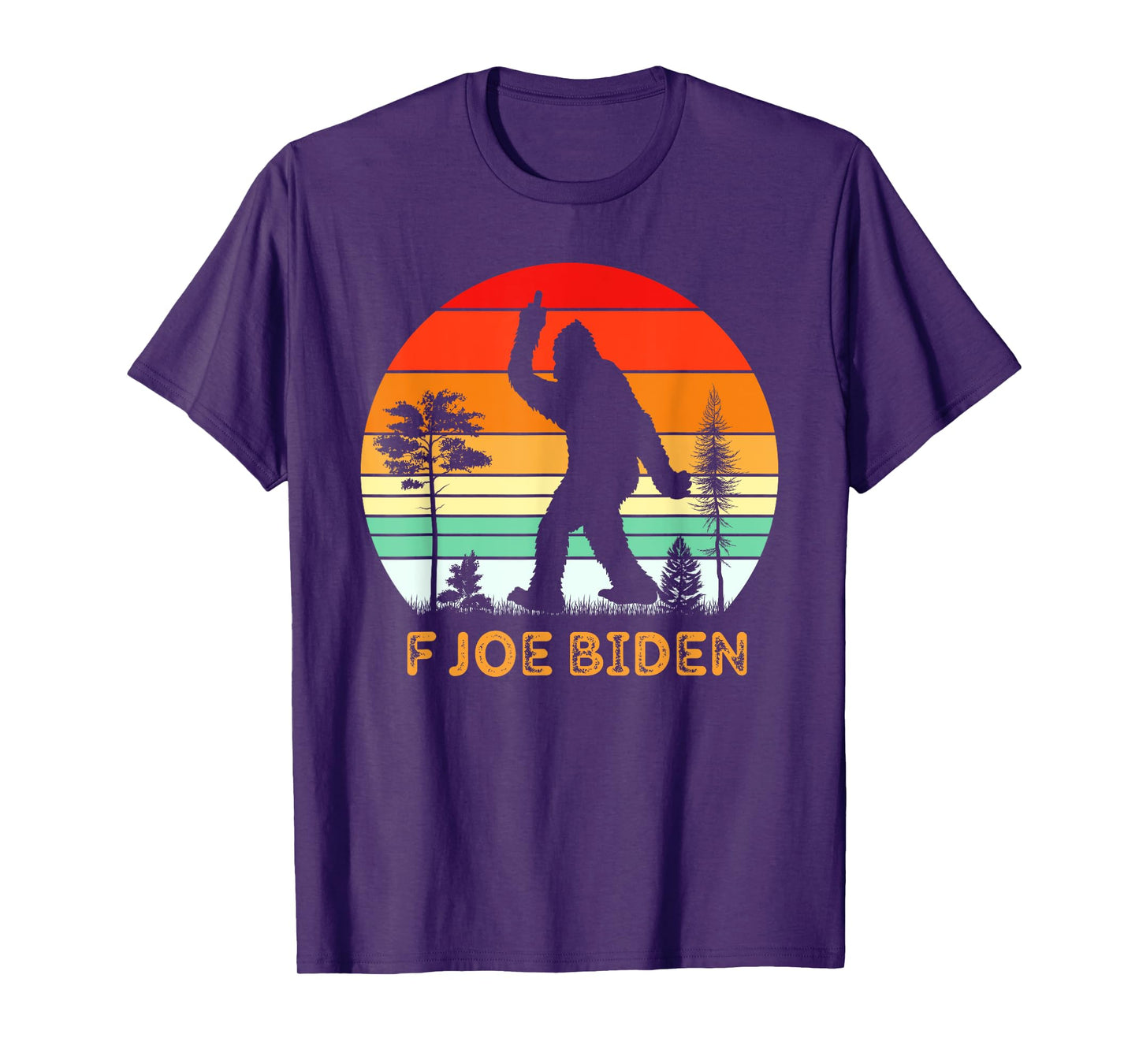 F Joe Biden Bigfoot Flipping the Bird Retro Vintage T-Shirt