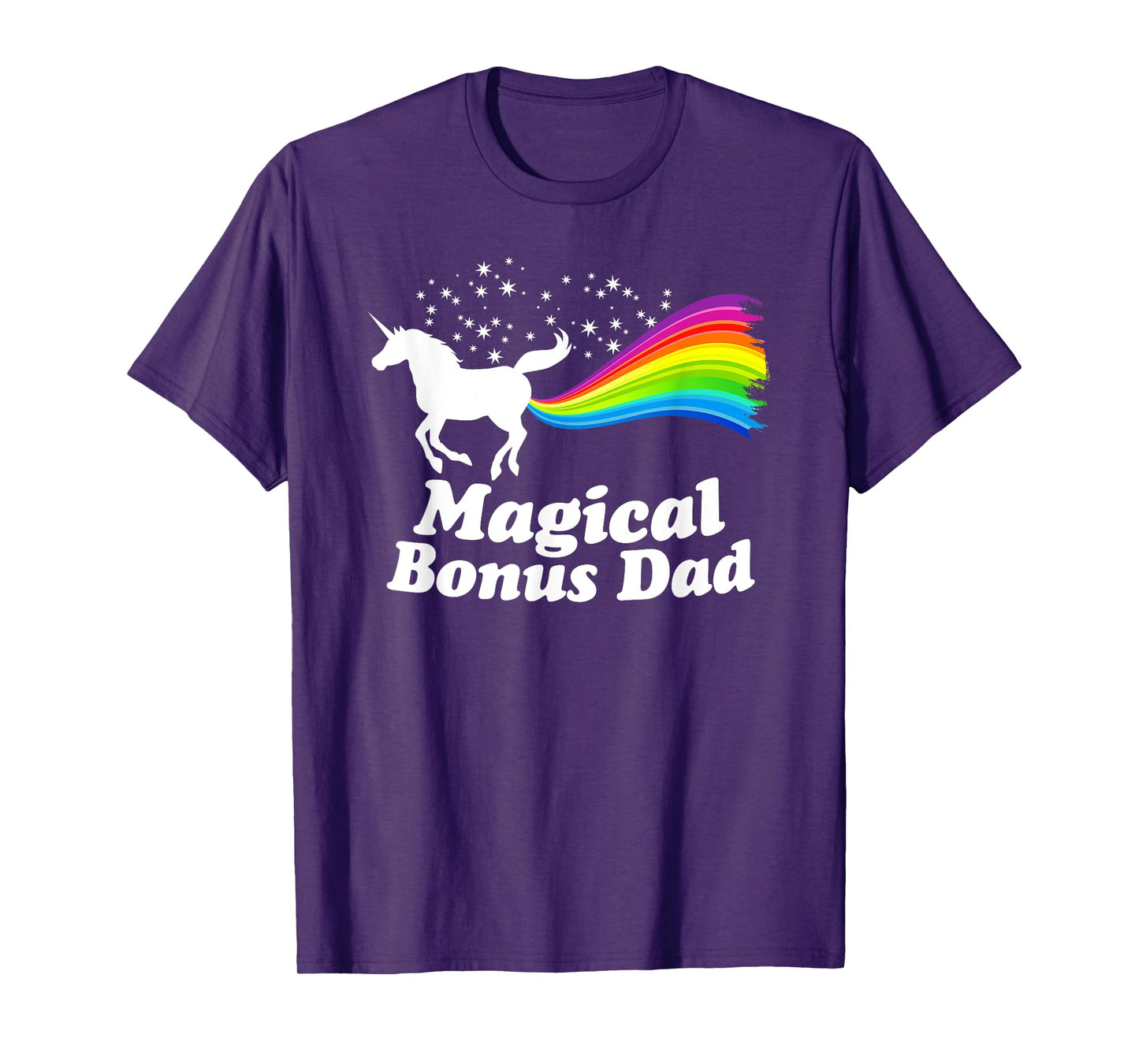 Magical Bonus Dad Unicorn Farting Rainbow T Shirt -Funny Tee T-Shirt