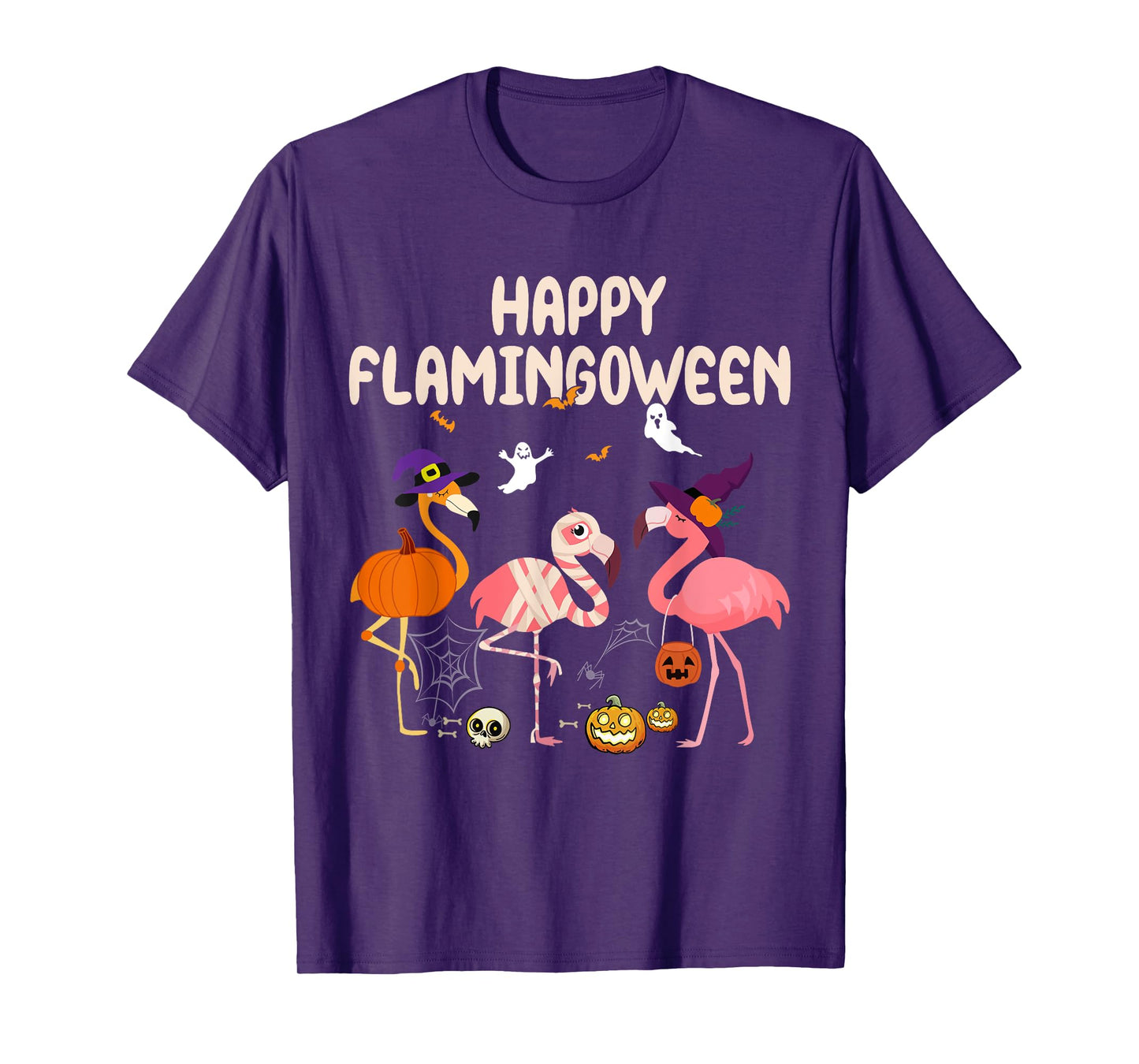 Halloween happy Flamingoween witch pumpkin mummy flamingo T-Shirt