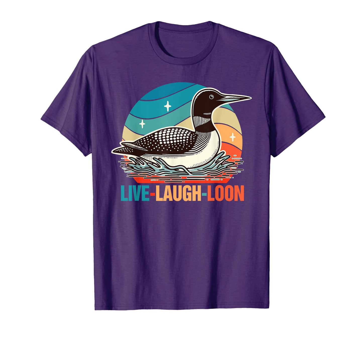 Funny Birds Mom Retro Vintage Outfits Common Loon Bird Lover Bird Watching Lives Laugh Loon T-Shirt, Small, Black