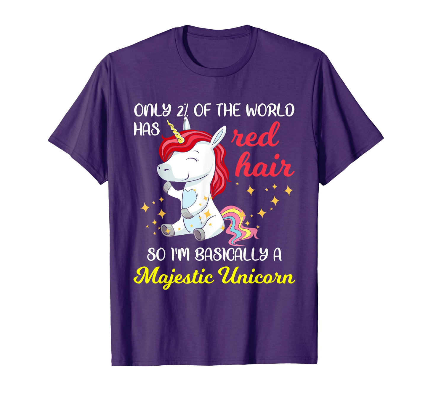 Red Hair Majestic Unicorn Funny Ginger Head Pride T-Shirt T-Shirt