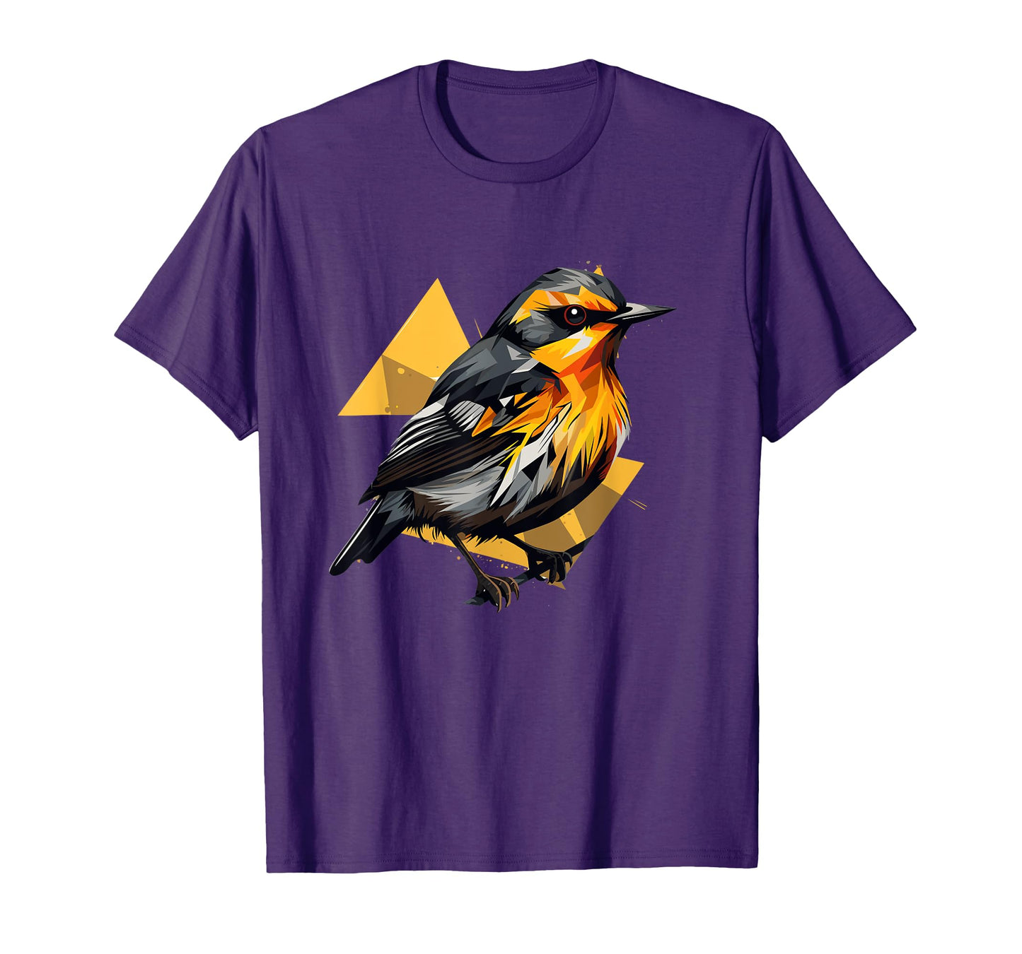 Blackburnian Warbler Geometric Patten Art,Cute Bird Lover T-Shirt