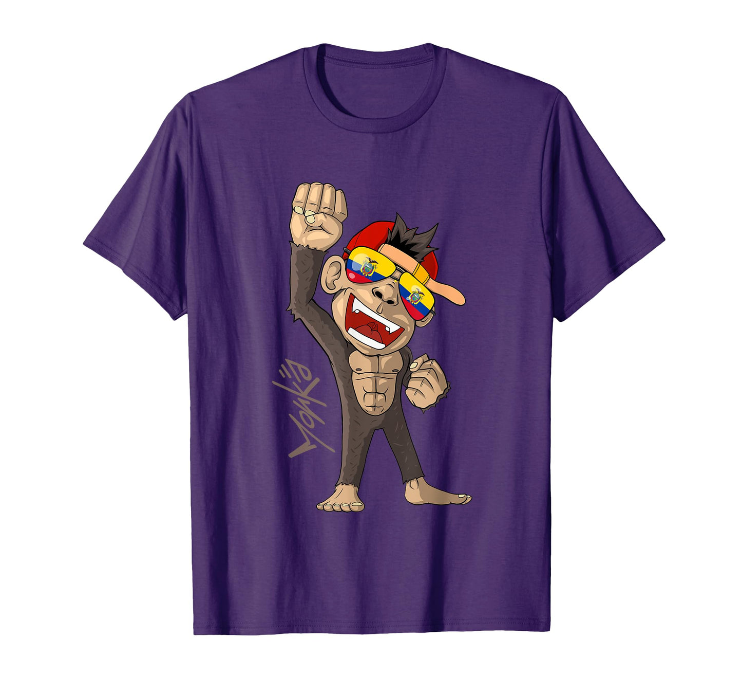 Ecuador Flag - Cheering Monkey - Fan T-Shirt