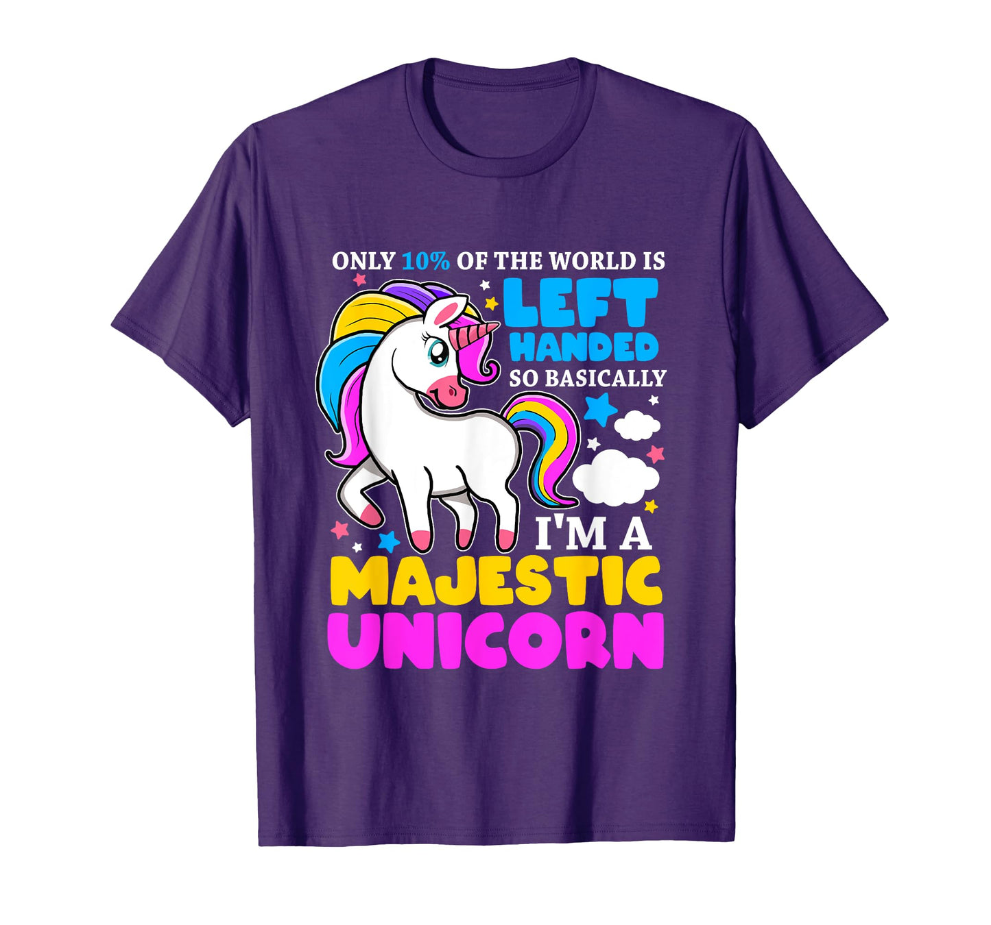 Only 2% Of The World Is Left Handed I'm A Majestic Unicorn T-Shirt