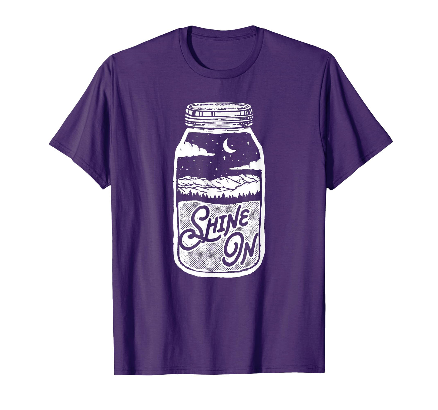 Shine On! Moonshine Lover Jar Design Moon & Mountains T-Shirt