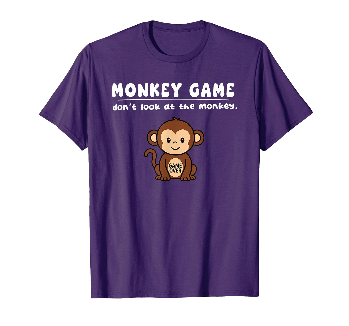 Funny Monkey Game Dont Look Game Over Boys Girls Kids T-Shirt