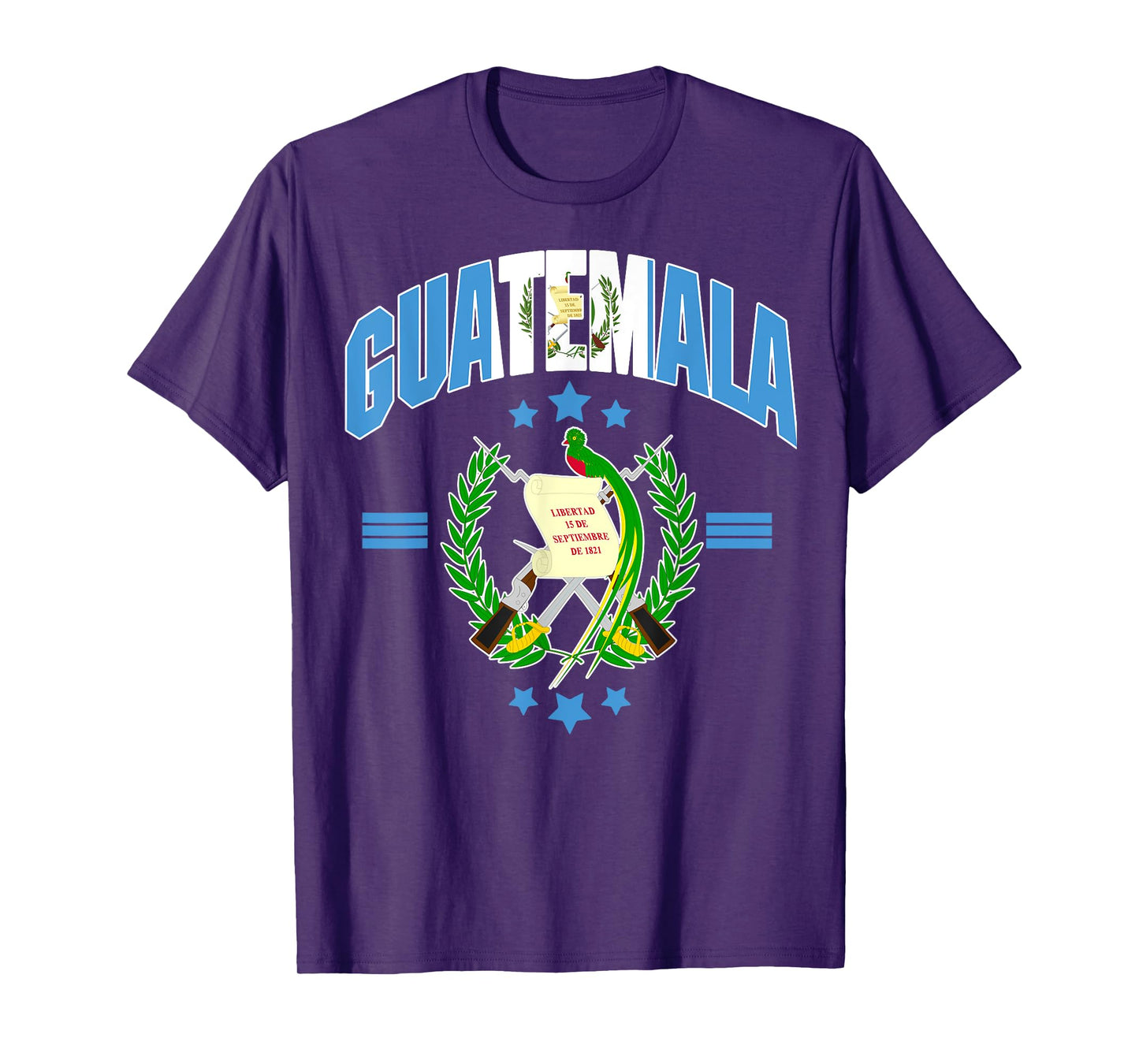 Love Guatemala With Guatemala Flag Quetzal Bird Emblem T-Shirt