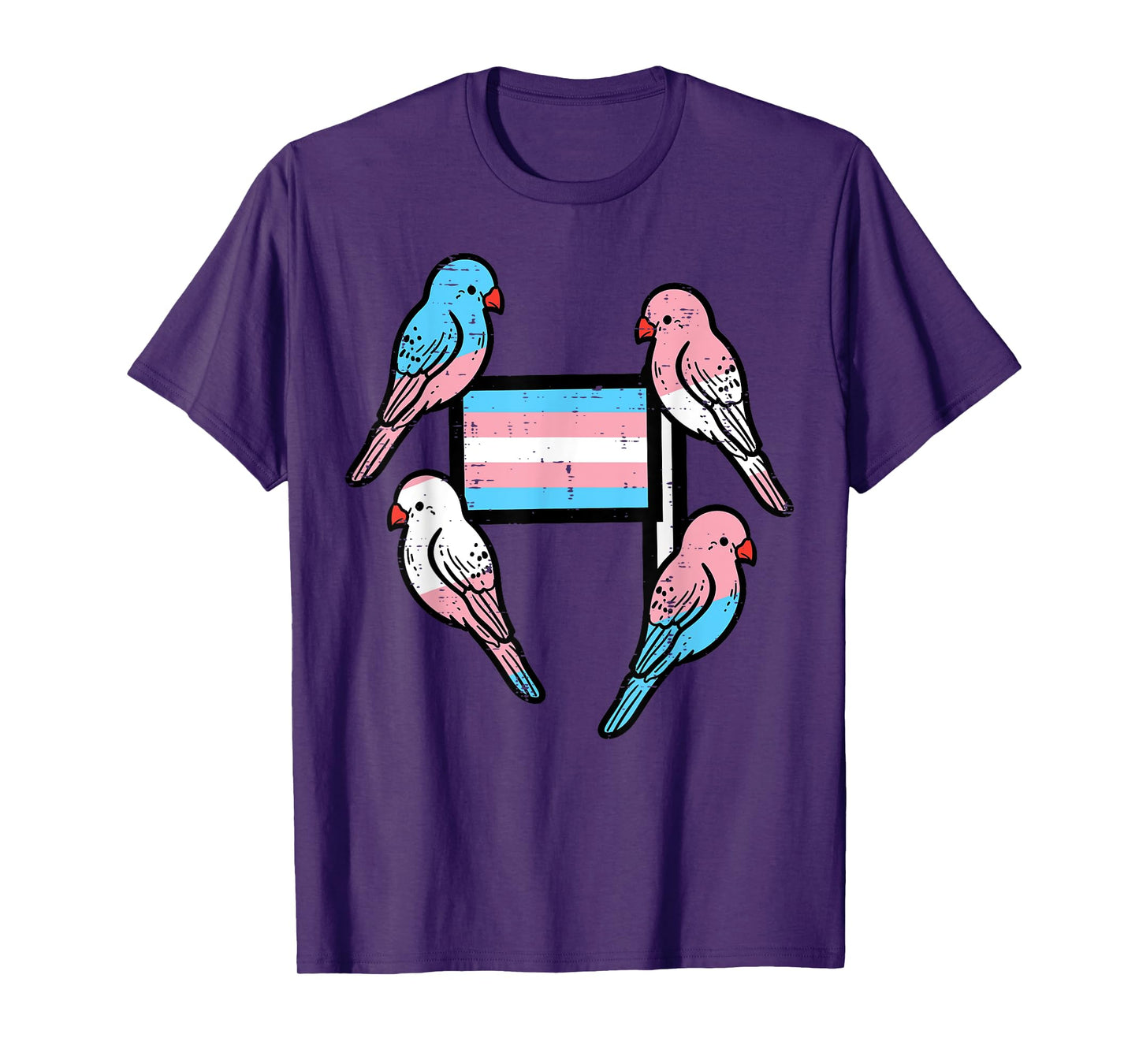 Trans Flag Birds Transgender Pride Lgbtq Ally Men Women Kids T-Shirt
