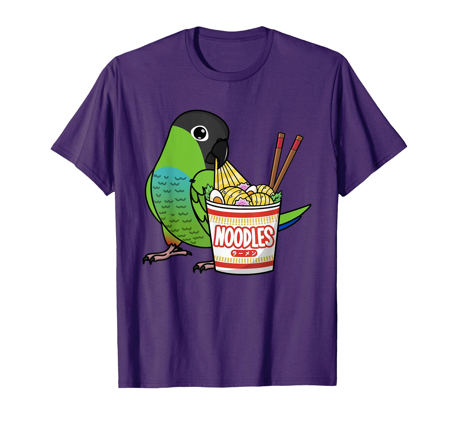 Kawaii Ramen Noodles Parrot I Nanday Conure T-Shirt