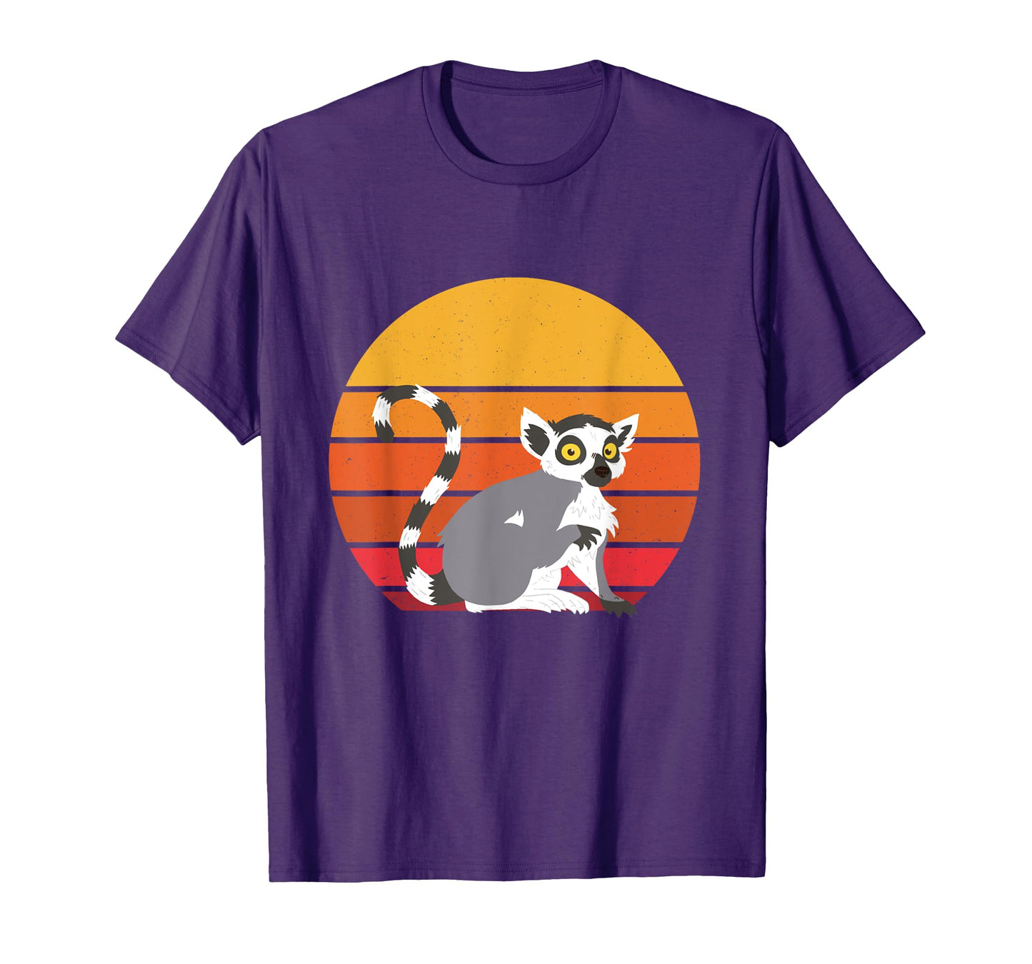 Lemur Sunset Funny Lemur Lover Retro Madagascar Animal T-Shirt