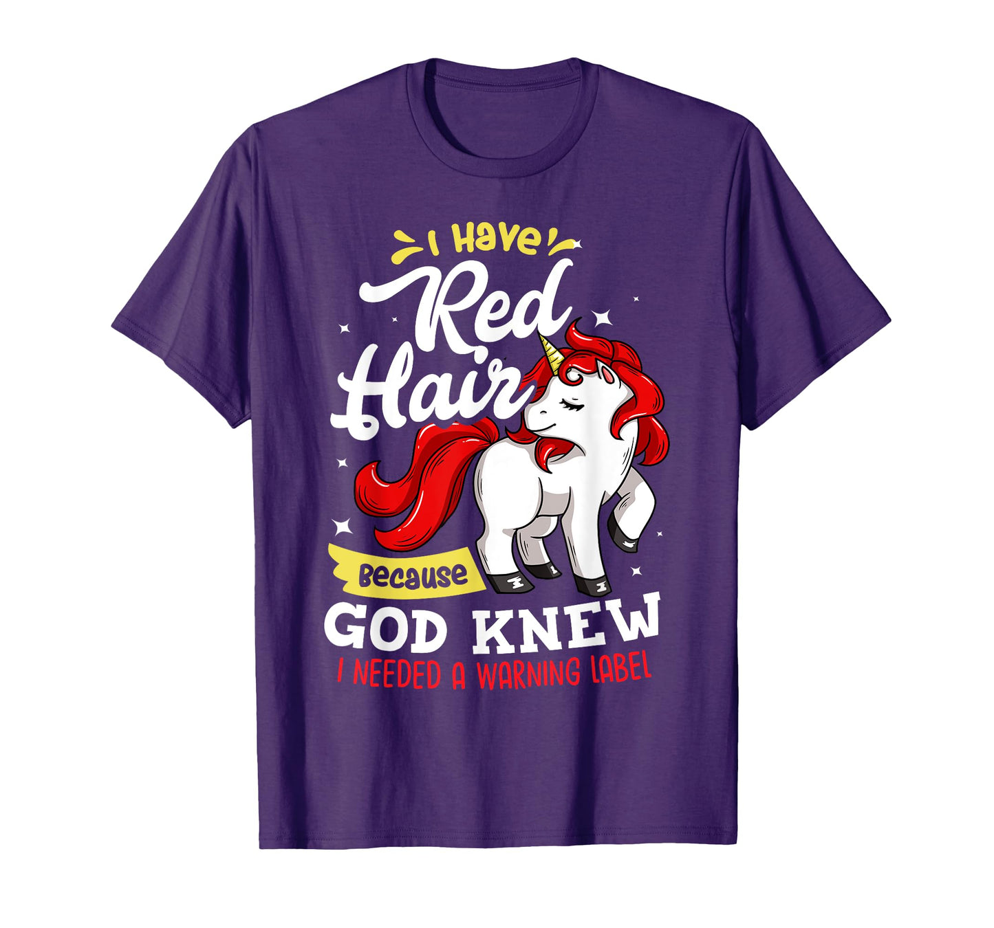 Red Hair Warning Label Gift Funny Redhead T-Shirt