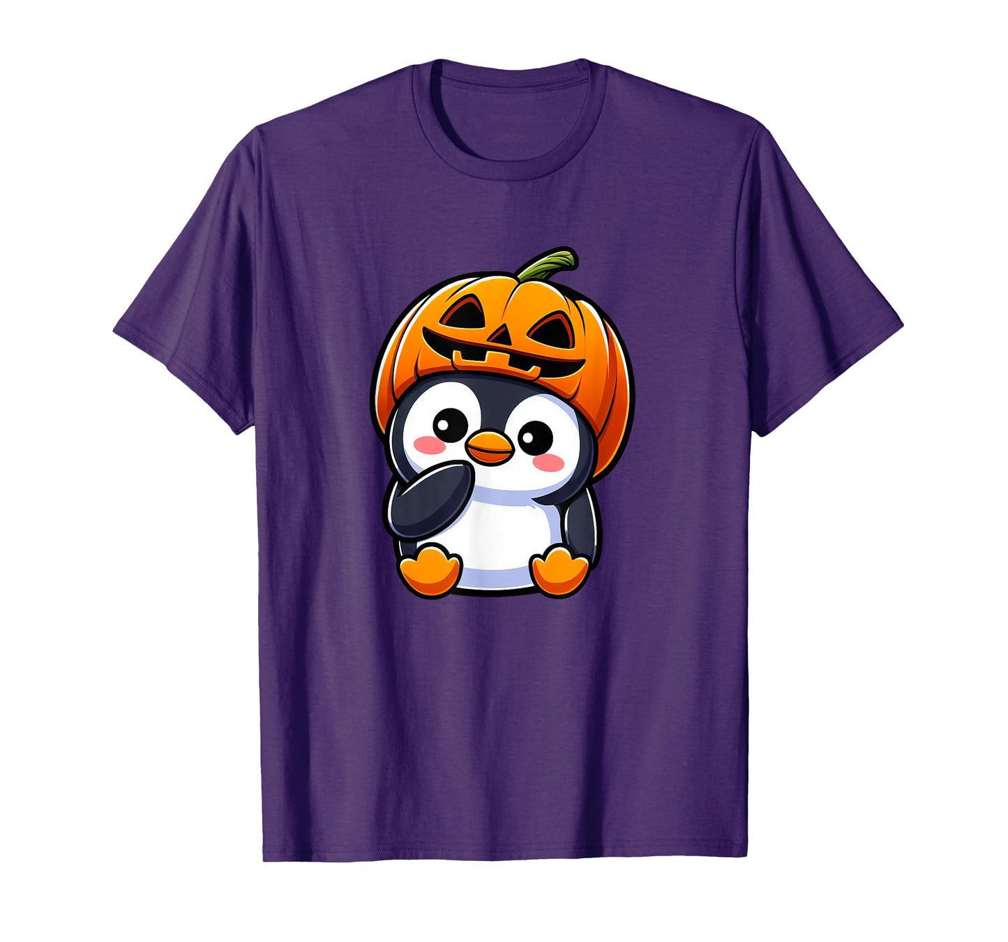Halloween Penguin Pumpkin Hat T-Shirt