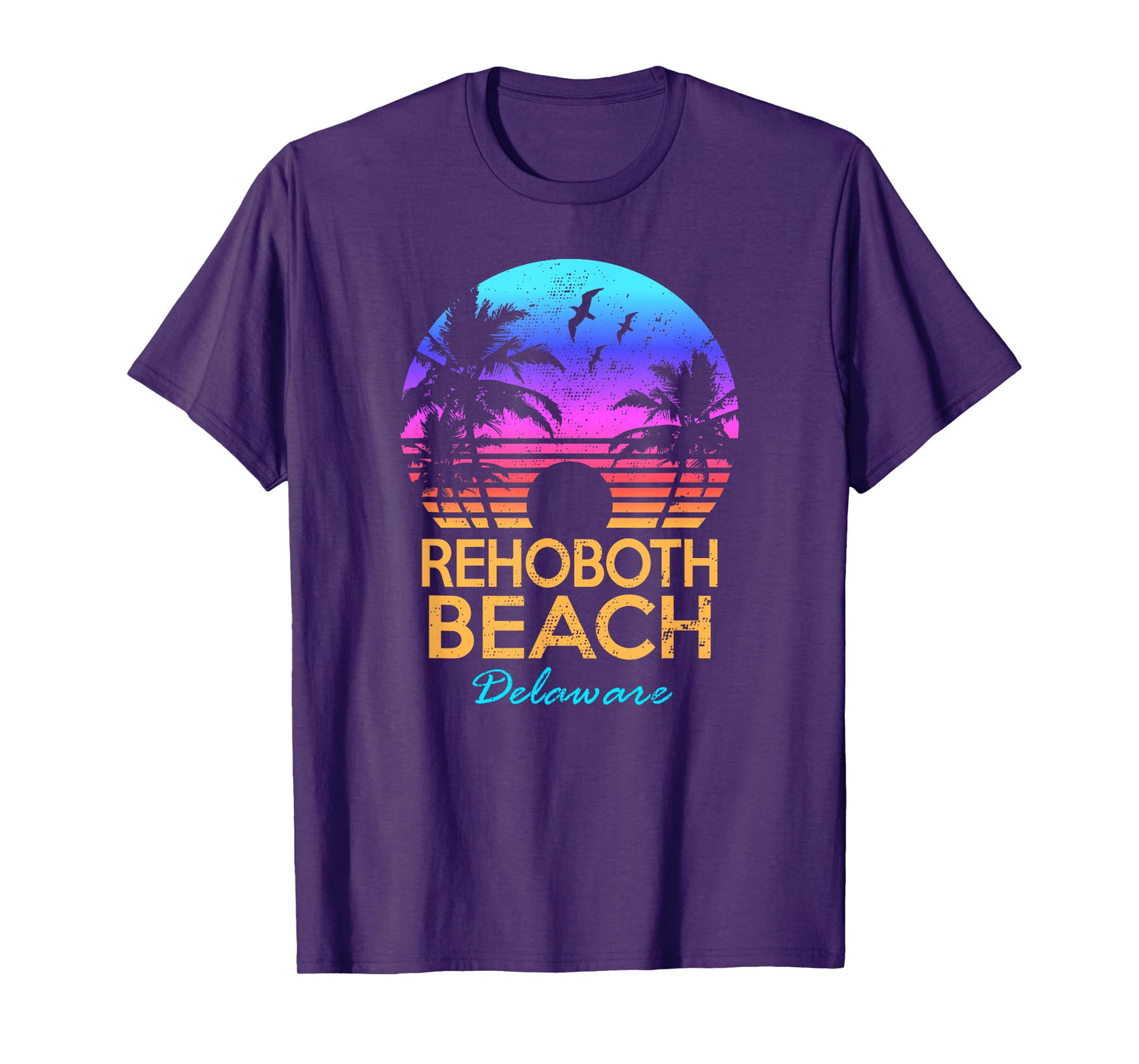 Rehoboth Beach Delaware Summer Vacation Retro Vintage Sunset Men Women Kids T-Shirt