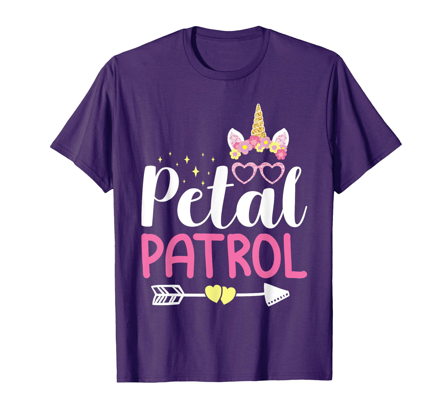 Petal Patrol Cute Girl Flowers Unicorn Wedding Bridal T-Shirt