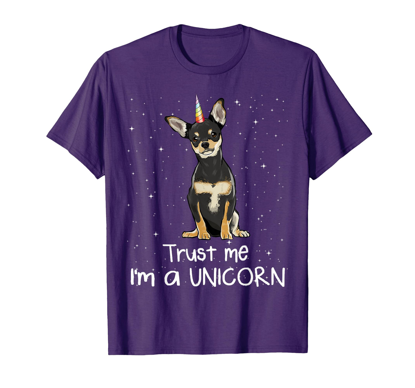 Black Chihuahua Trust Me I'm A Unicorn Dog Men Women T-Shirt