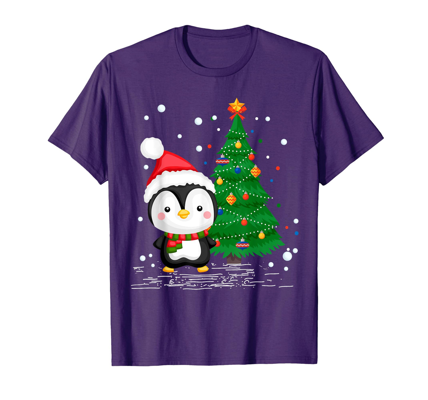 Funny Penguin Lover Gift Santa Hat Penguin Christmas T-Shirt