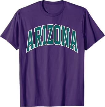 Retro Arizona Throwback Arizona Green Purple Classic AZ Tee T-Shirt