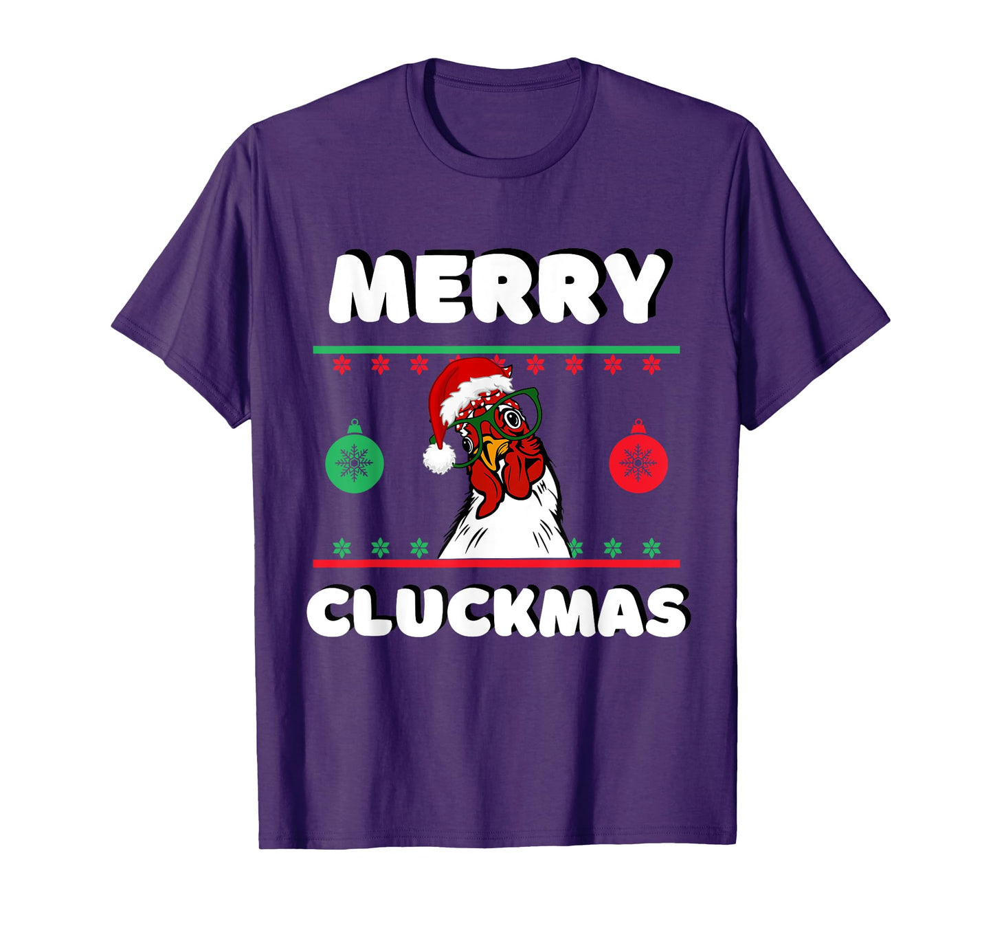 Merry Cluckmas Funny Chicken Christmas Retro Vintage T-Shirt