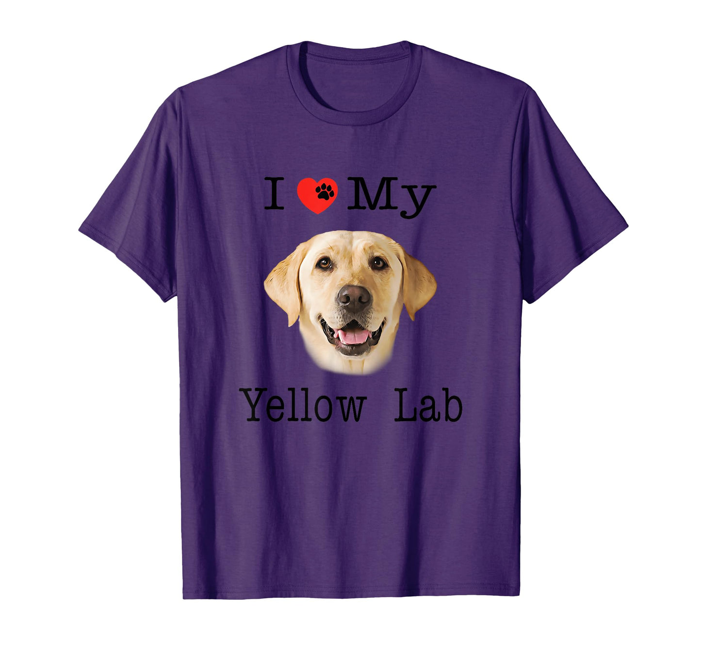 I Heart Love My Yellow Lab Portrait of Labrador Face T-Shirt