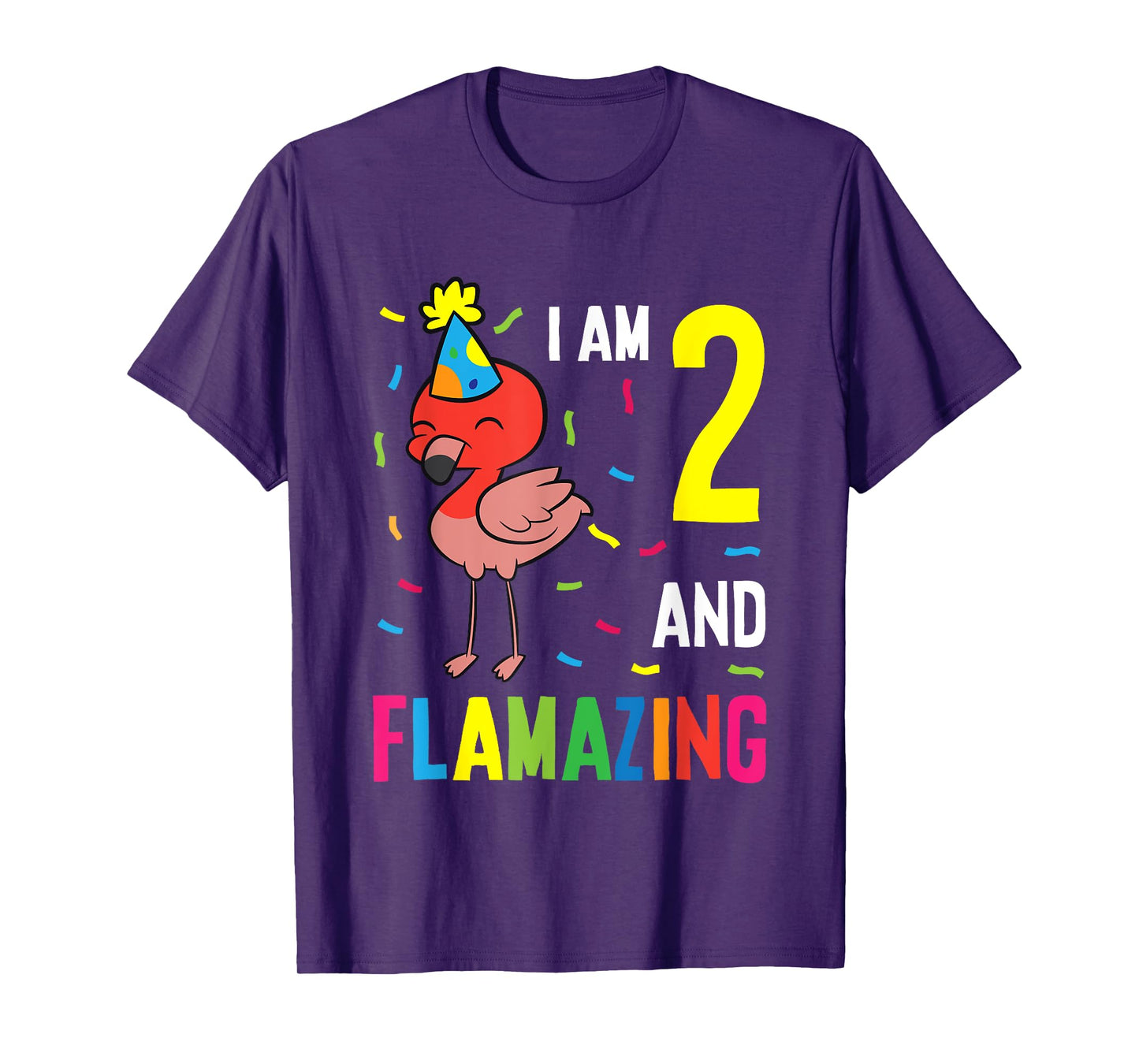 Flamingo 2nd Birthday I Am 2 And Flamazing T-Shirt