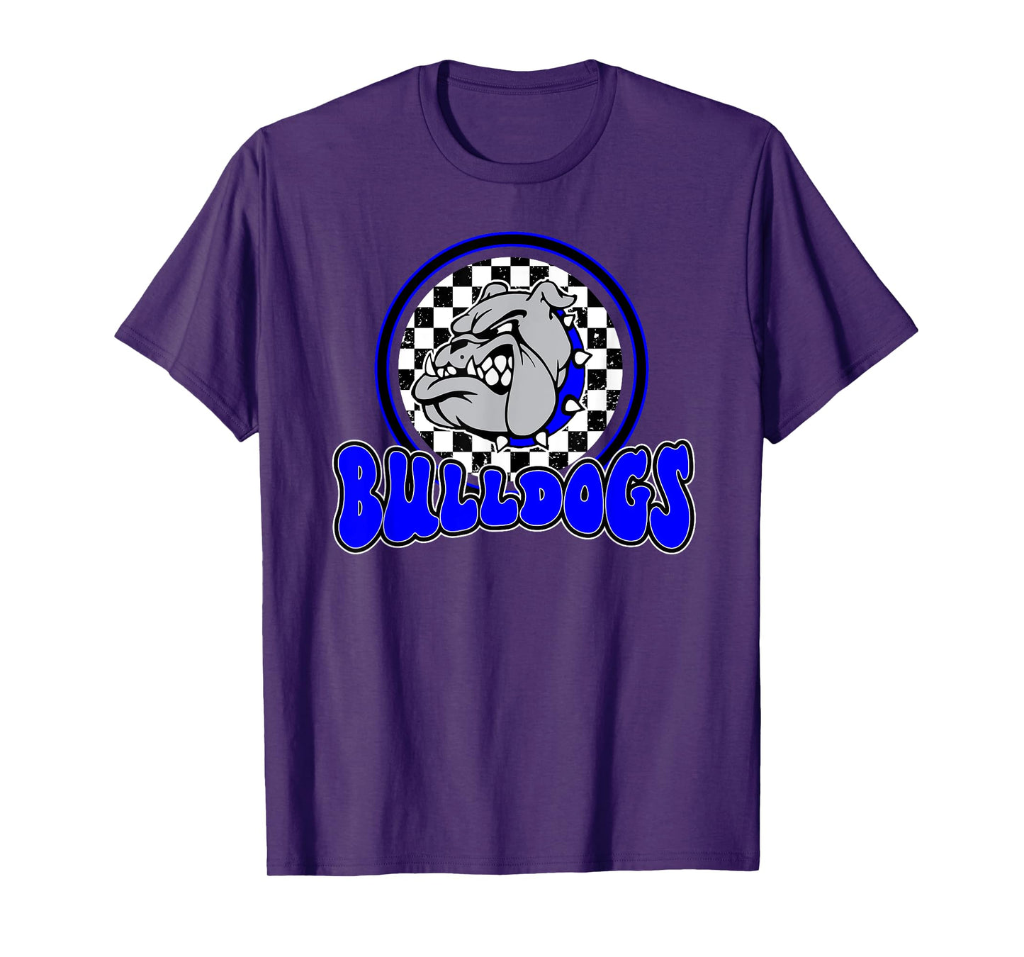 Bulldogs School Spirit Blue Black Retro T-Shirt