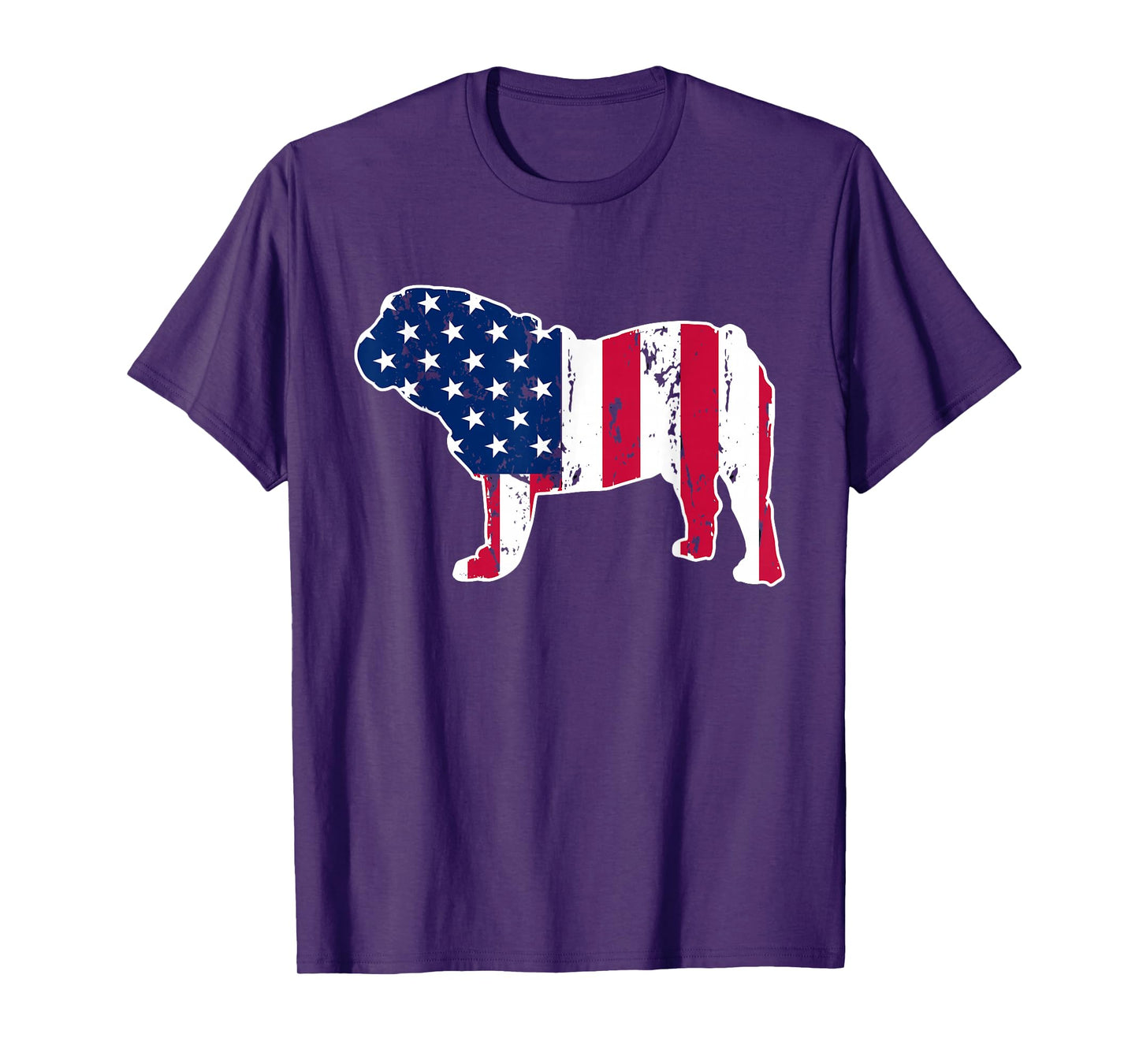 English Bulldog Dog Lovers American Flag 4th of July T-Shirt