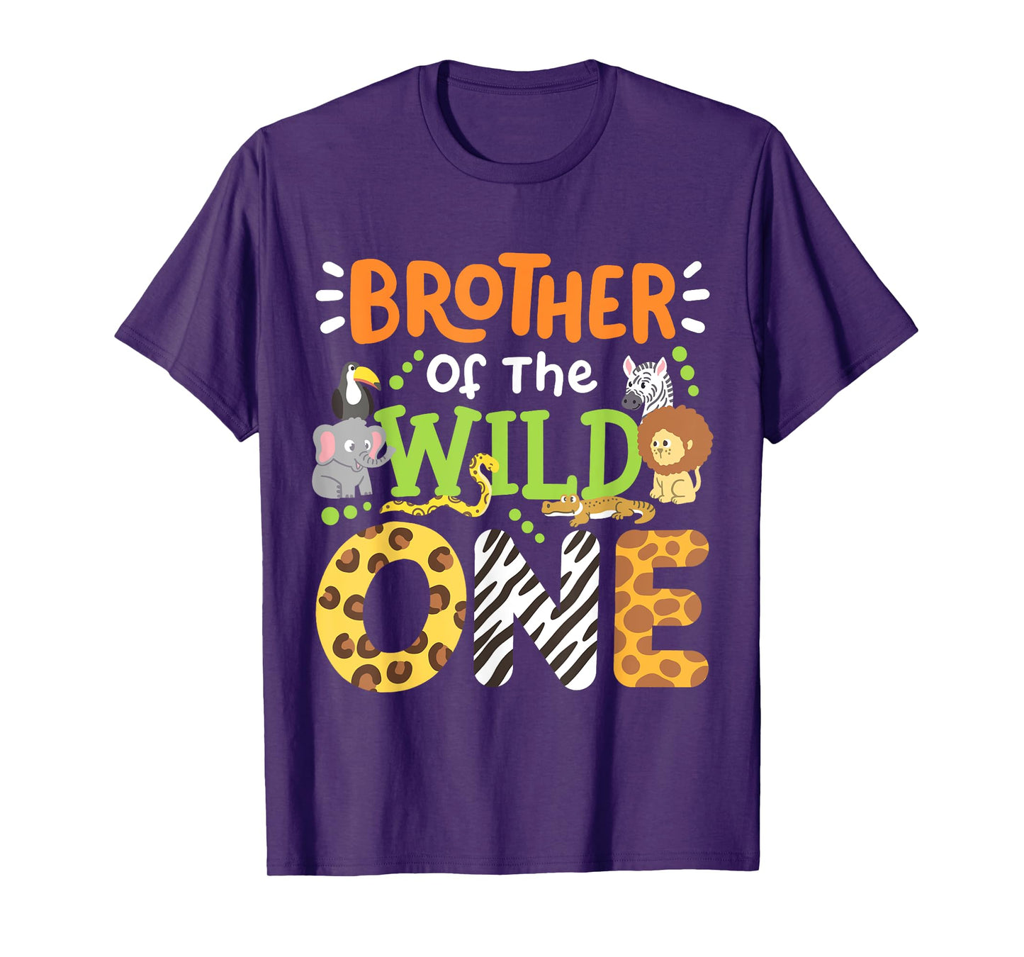 Brother Of The Wild One Kids Boys Safari Zoo Birthday Family T-Shirt